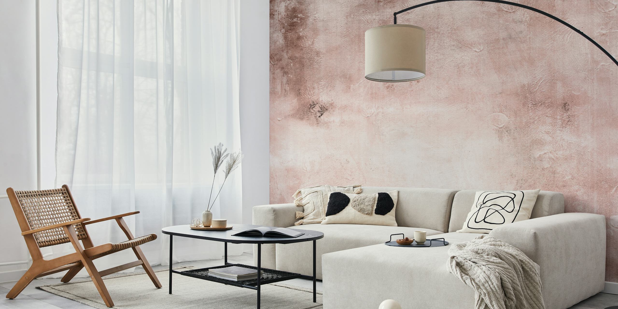 Blush terracotta abstract wallpaper with soft tones