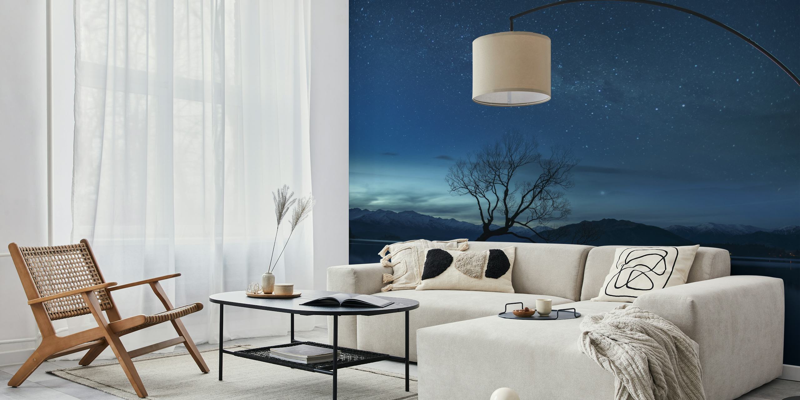 Wanaka tree wallpaper in a room