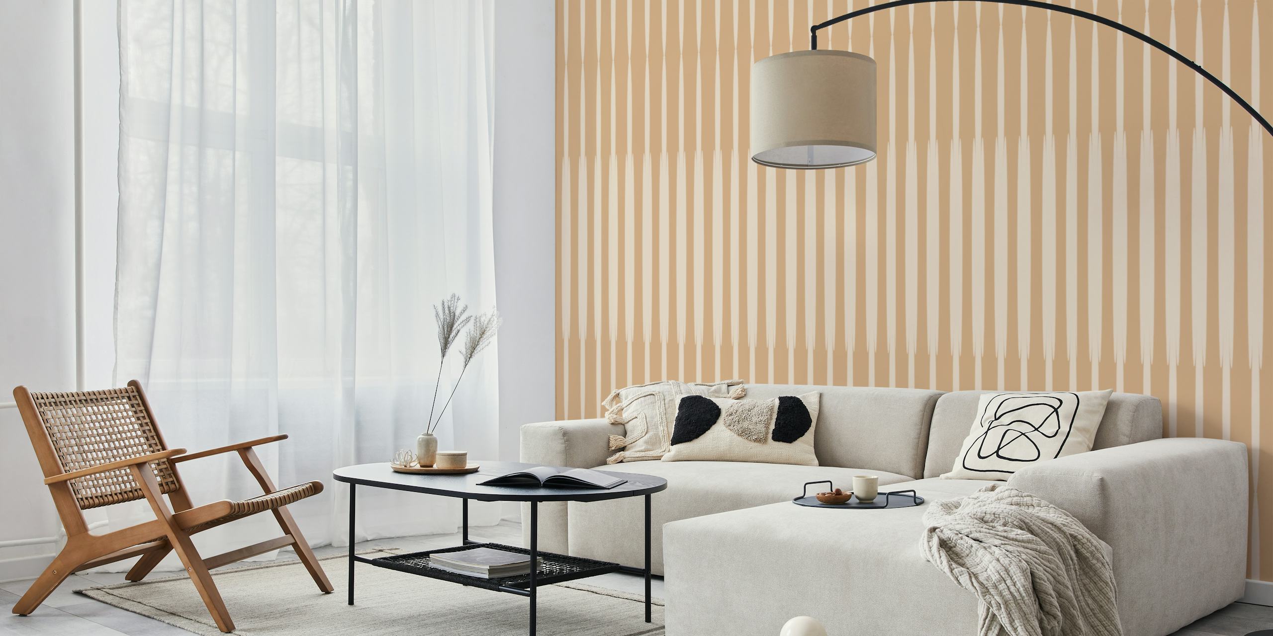 Japan Minimalist Warm Beige in een kamer