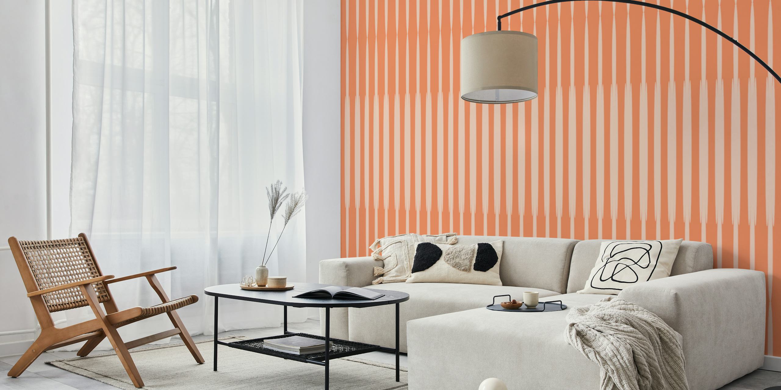 Japanes Minimalist Warm Colors wallpaper in a room