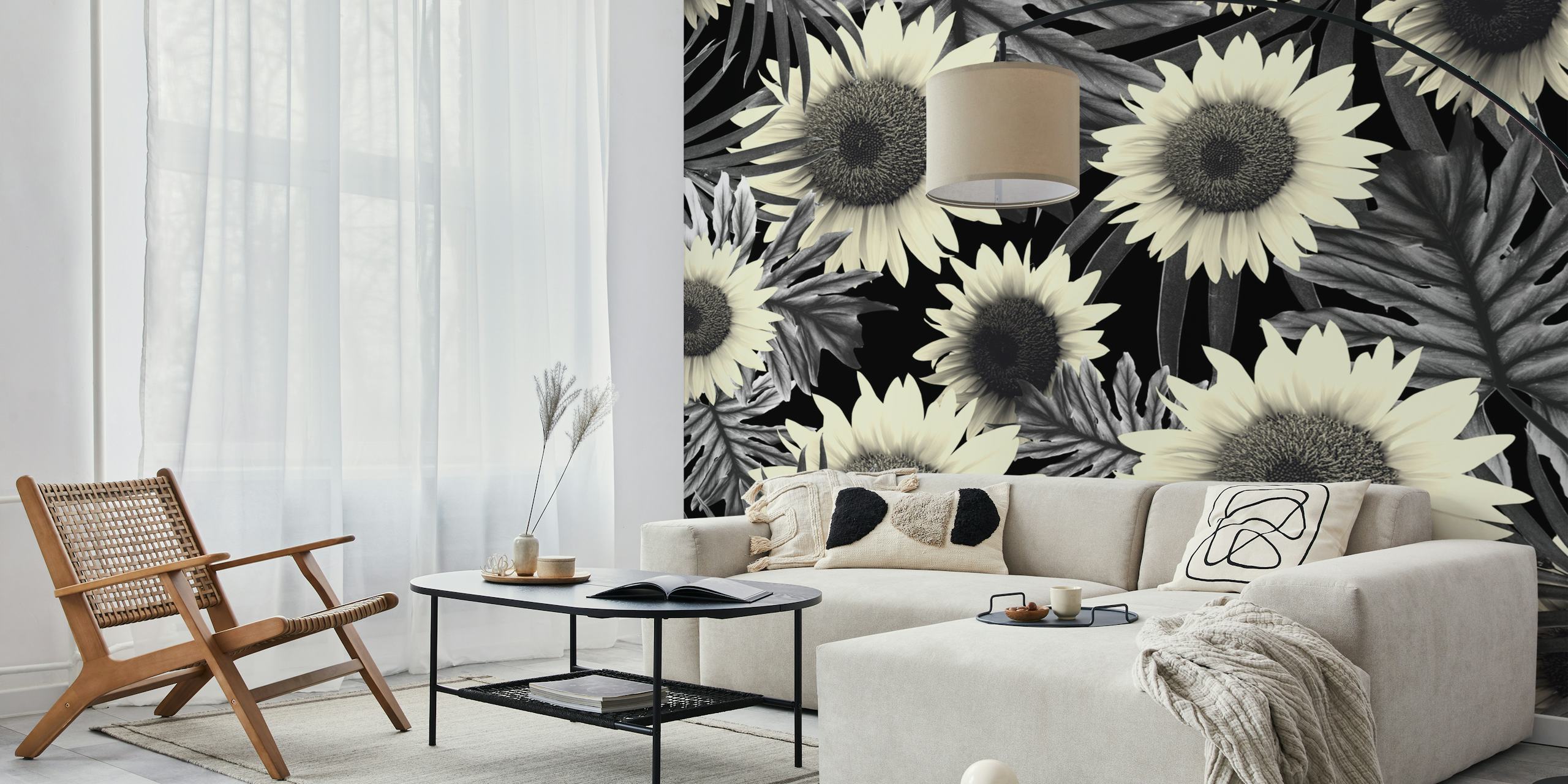 Tapeta Tropical Sunflower Jungle v pokoji