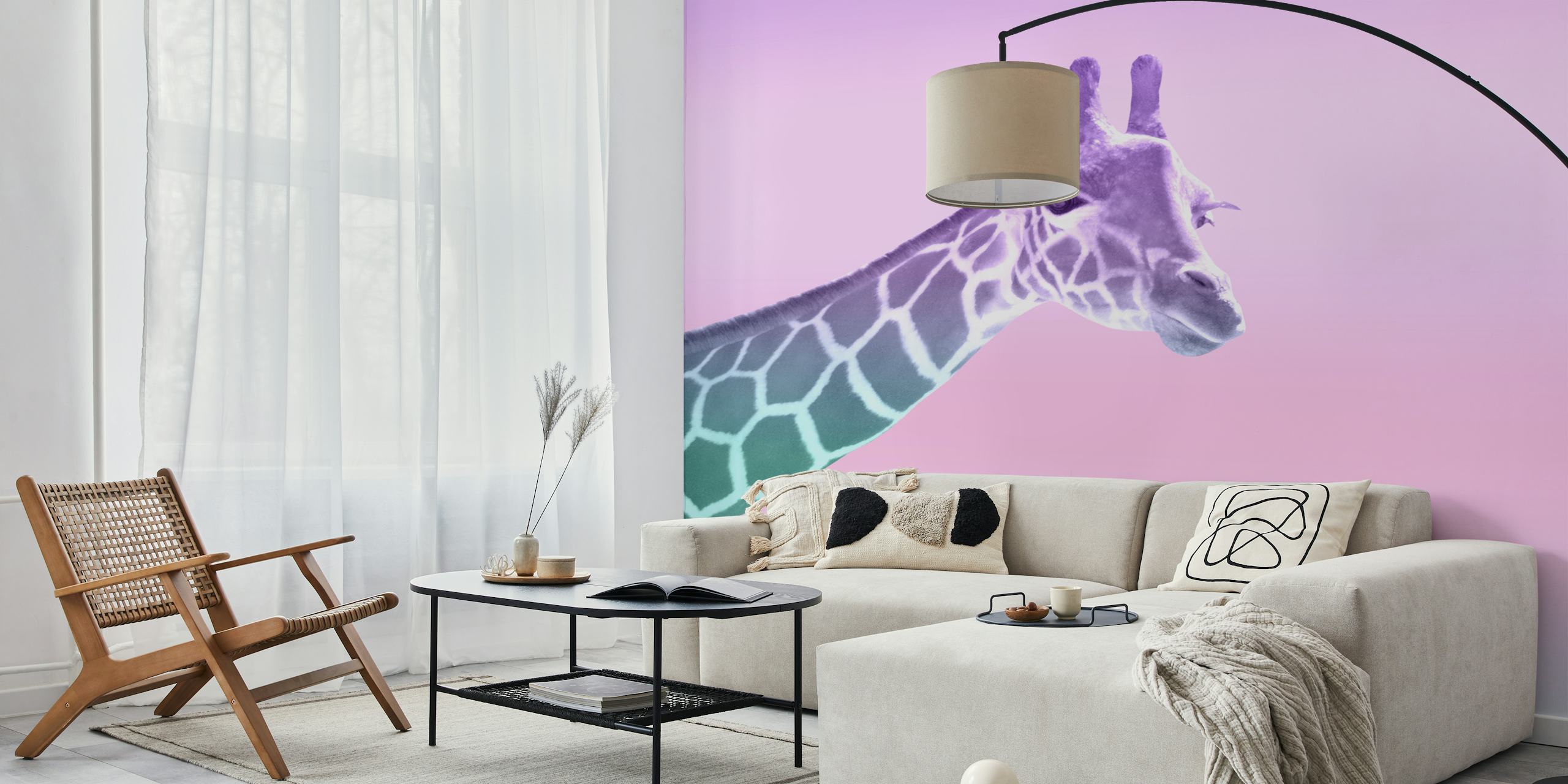 Unicorn mermaid giraffe tapet i et rom