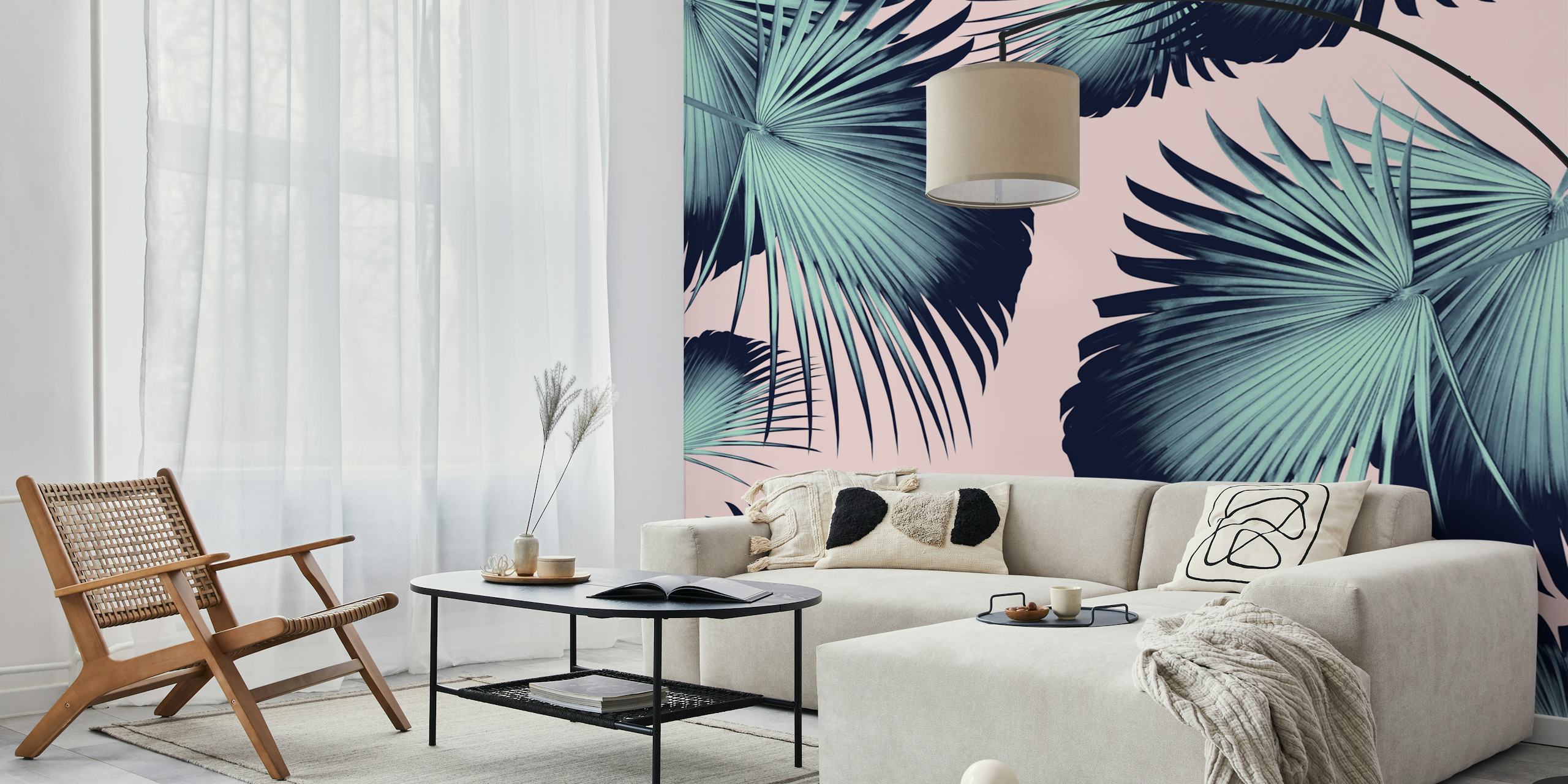 Fan Palm Leaves 8 wallpaper in a room