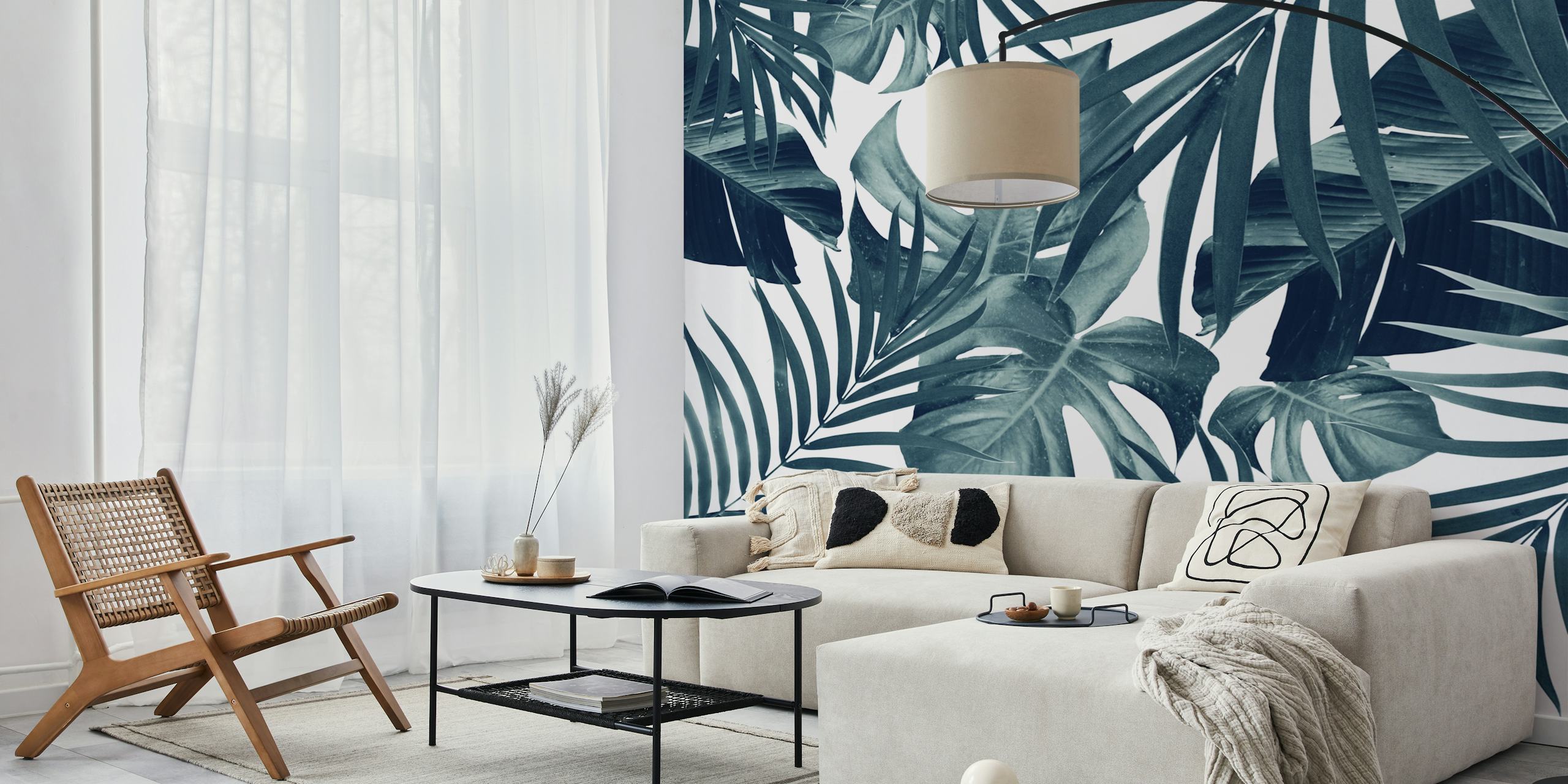 Tropical Jungle Leaves tapetti huoneessa