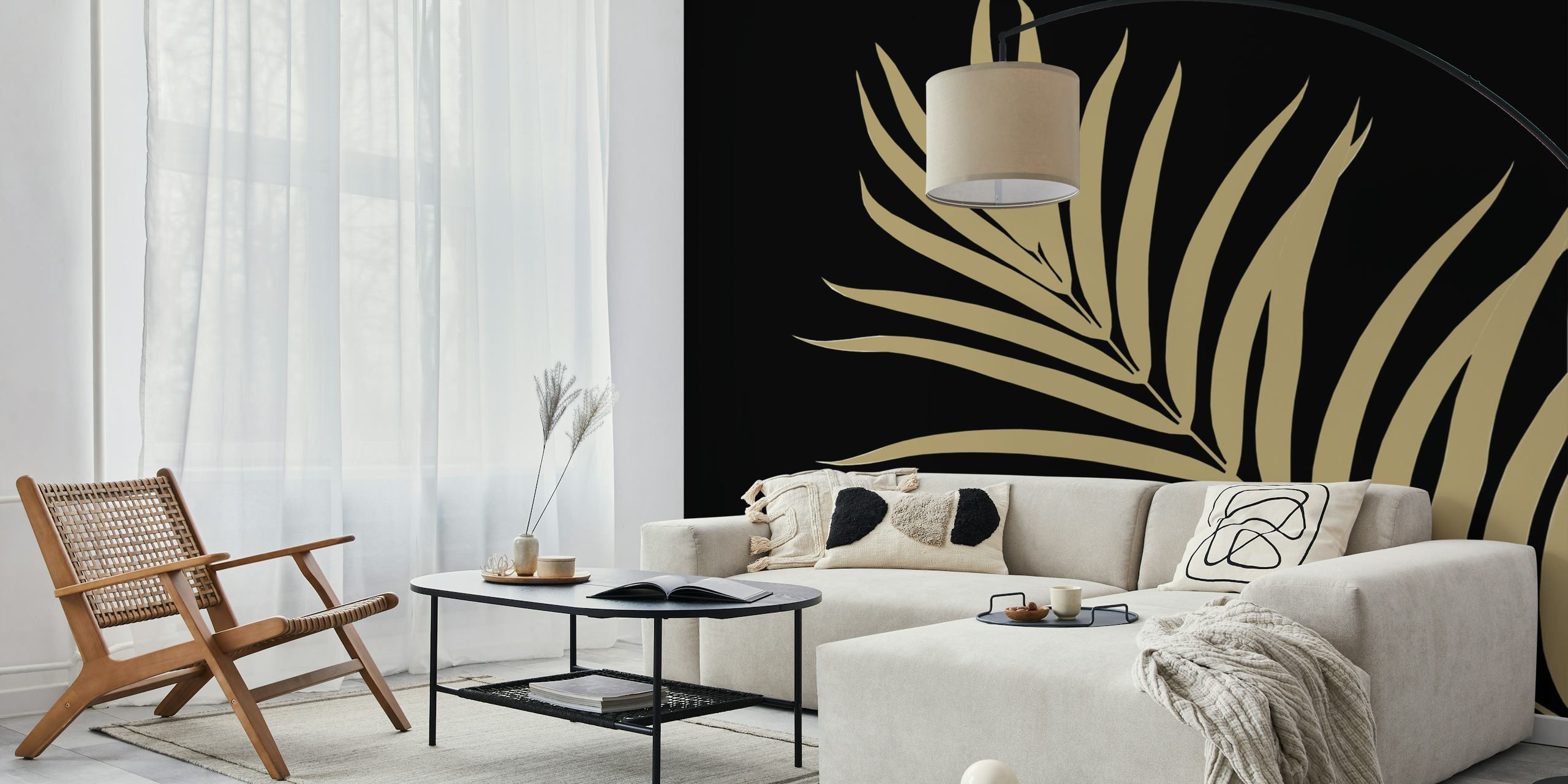 Tropical Palm Leaf 4 tapet i et rum