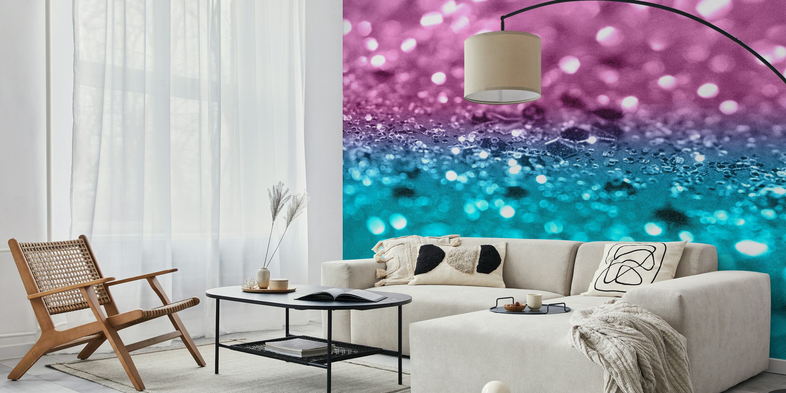 Tropical Beach Lady Glitter 7 tapeta v pokoji