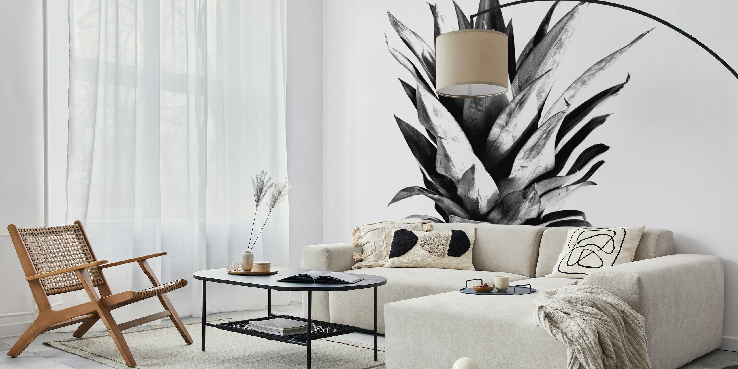 Pineapple Black White 1 wallpaper