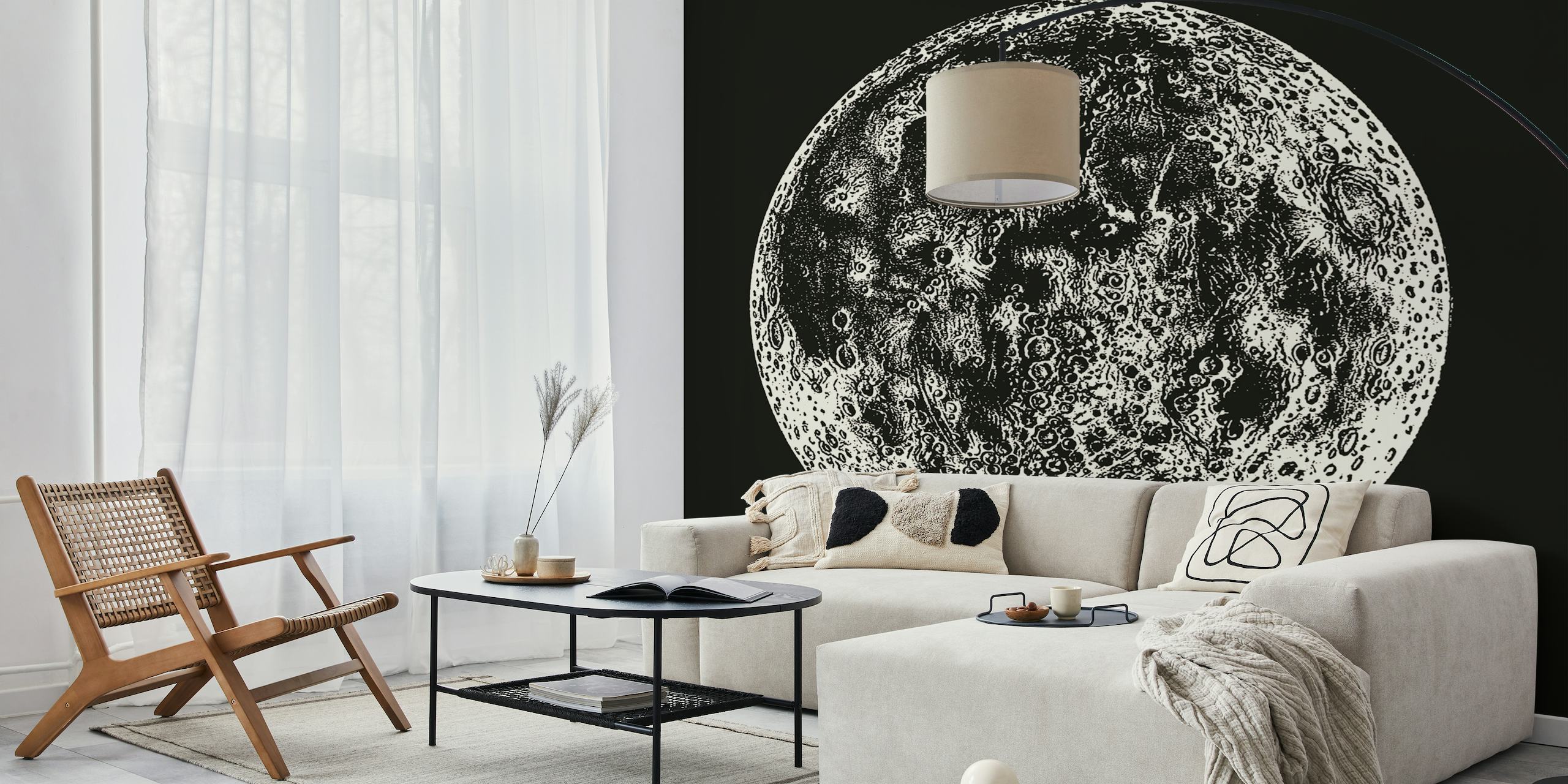 Full Moon - Vintage Astër papiers peint