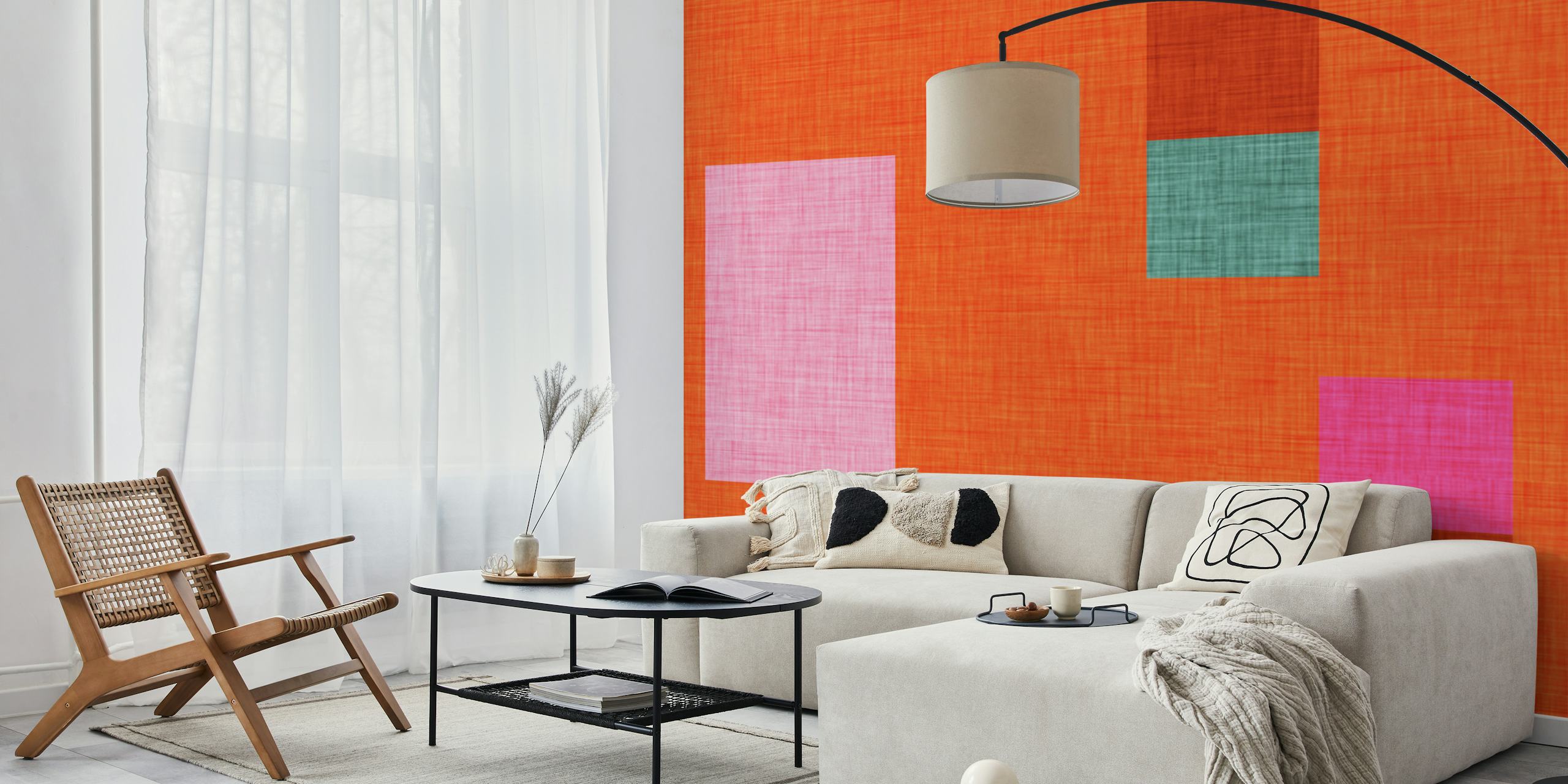 Bold Minimalism Orange tapet i et rum
