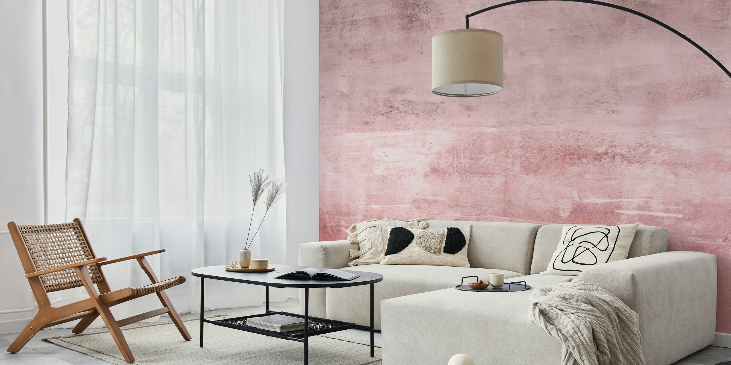 Tapeta Rosy pink texture vystavená v pokoji
