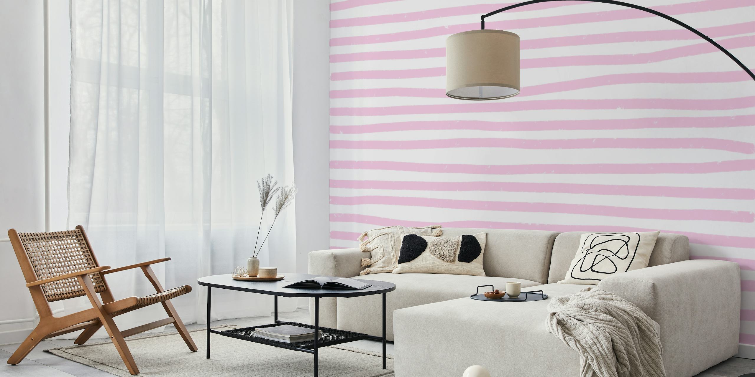 Pink Stripes Horizontal papel pintado