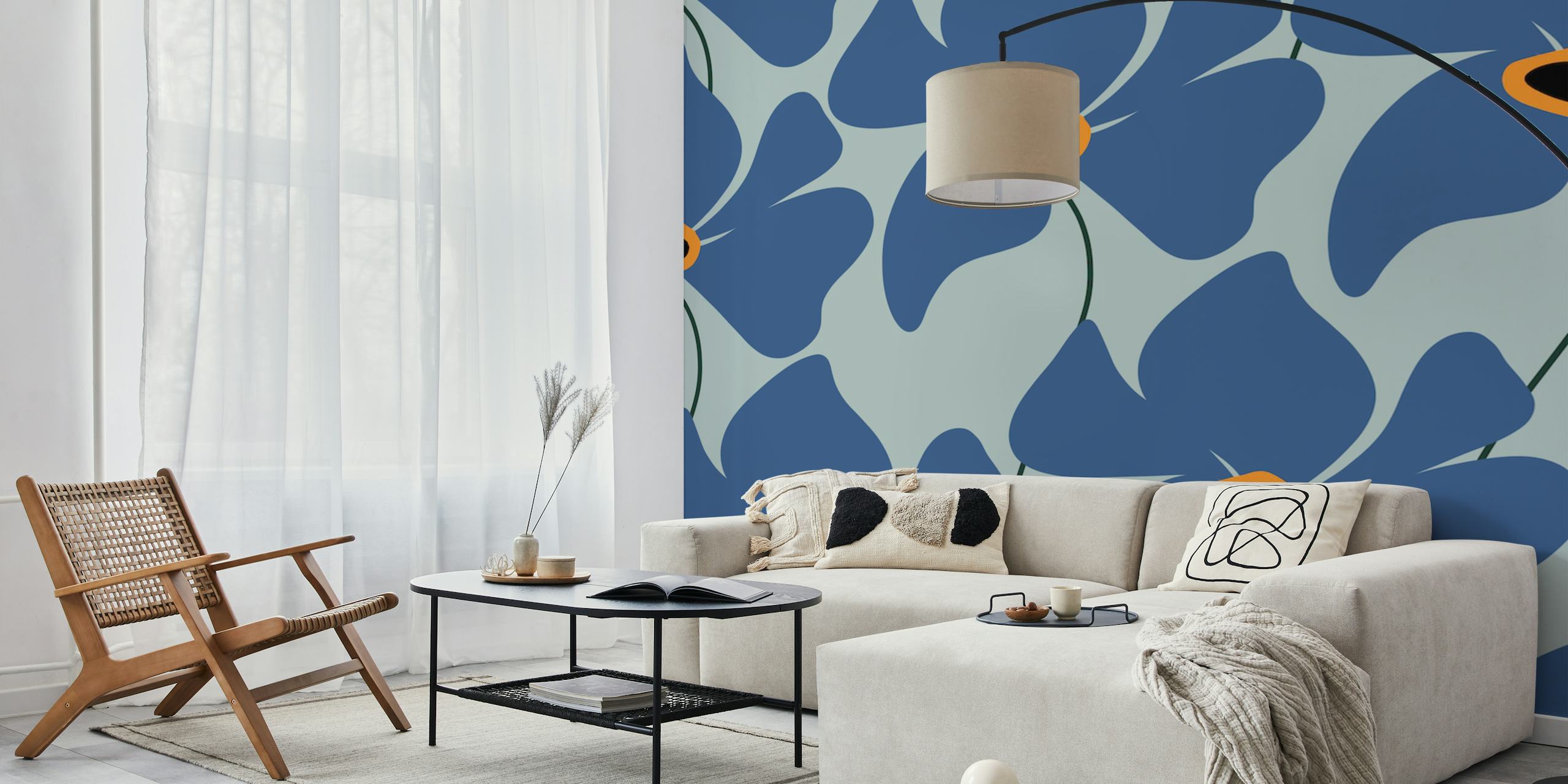 Abstract Floral Glam 3 wallpaper in a room