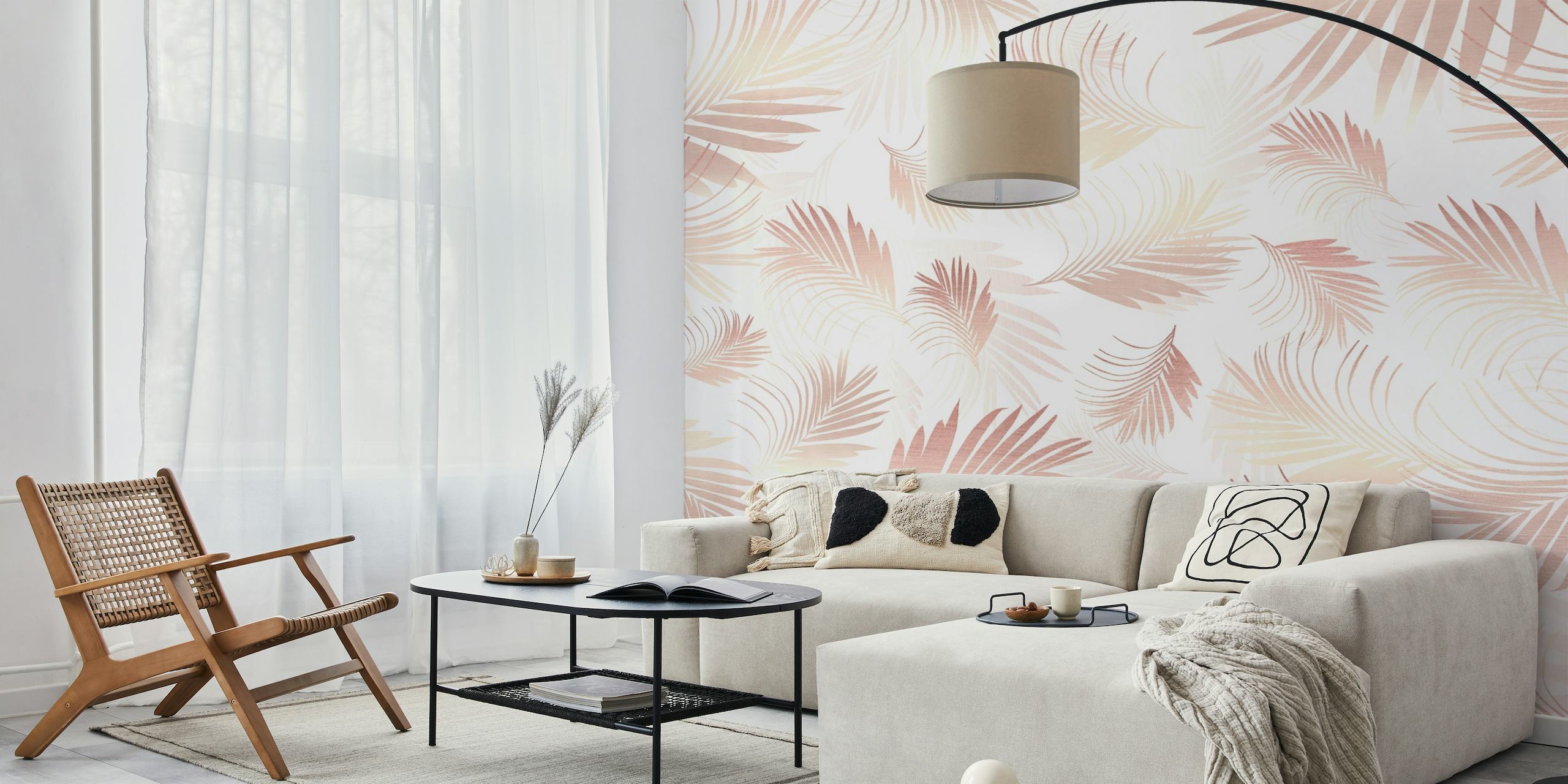 Tropical Rose Gold Palms 1 wallpaper