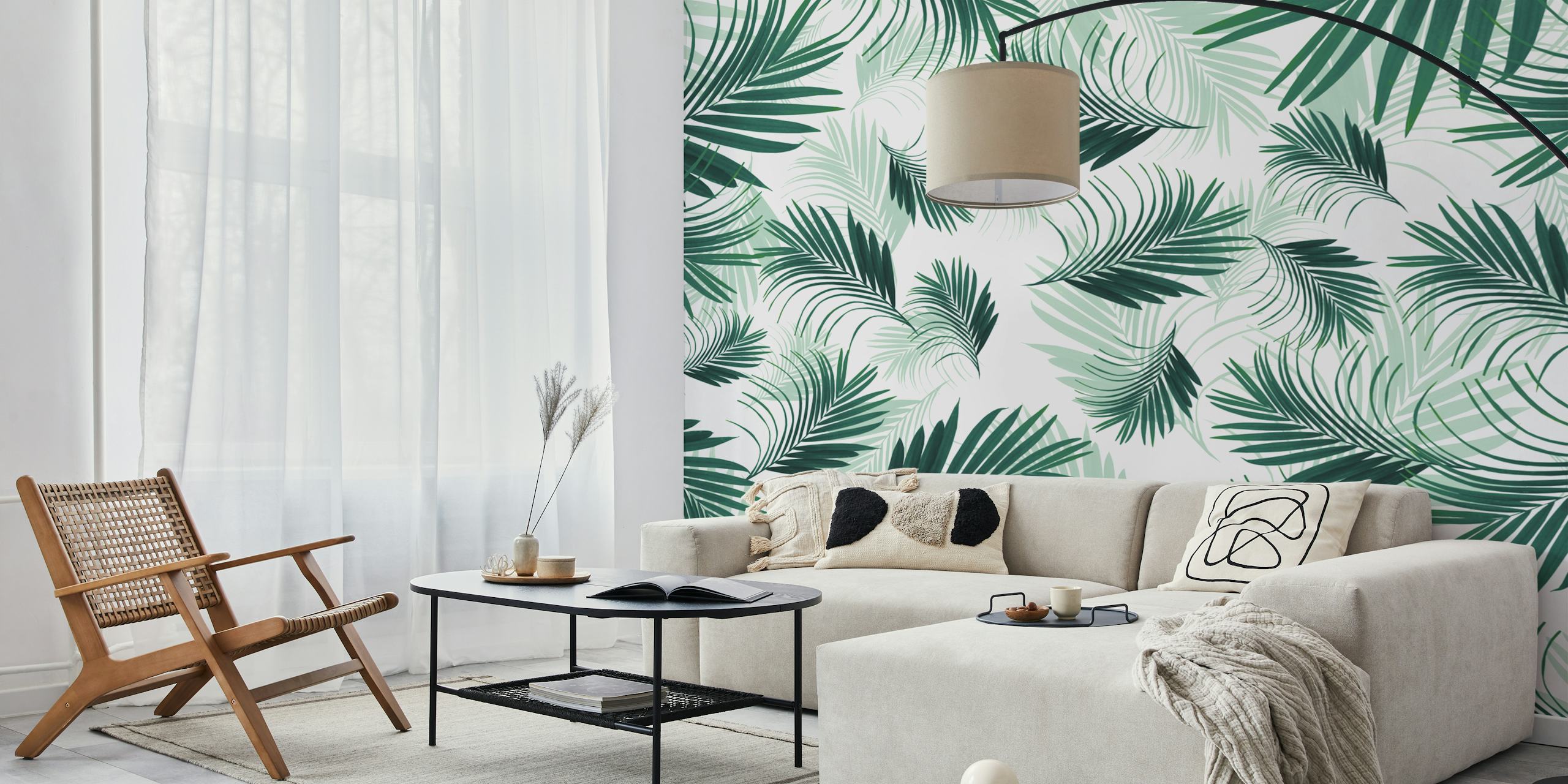Eloisa Tropical Green Palms -tapetti luontovaikutteiseen sisustukseen