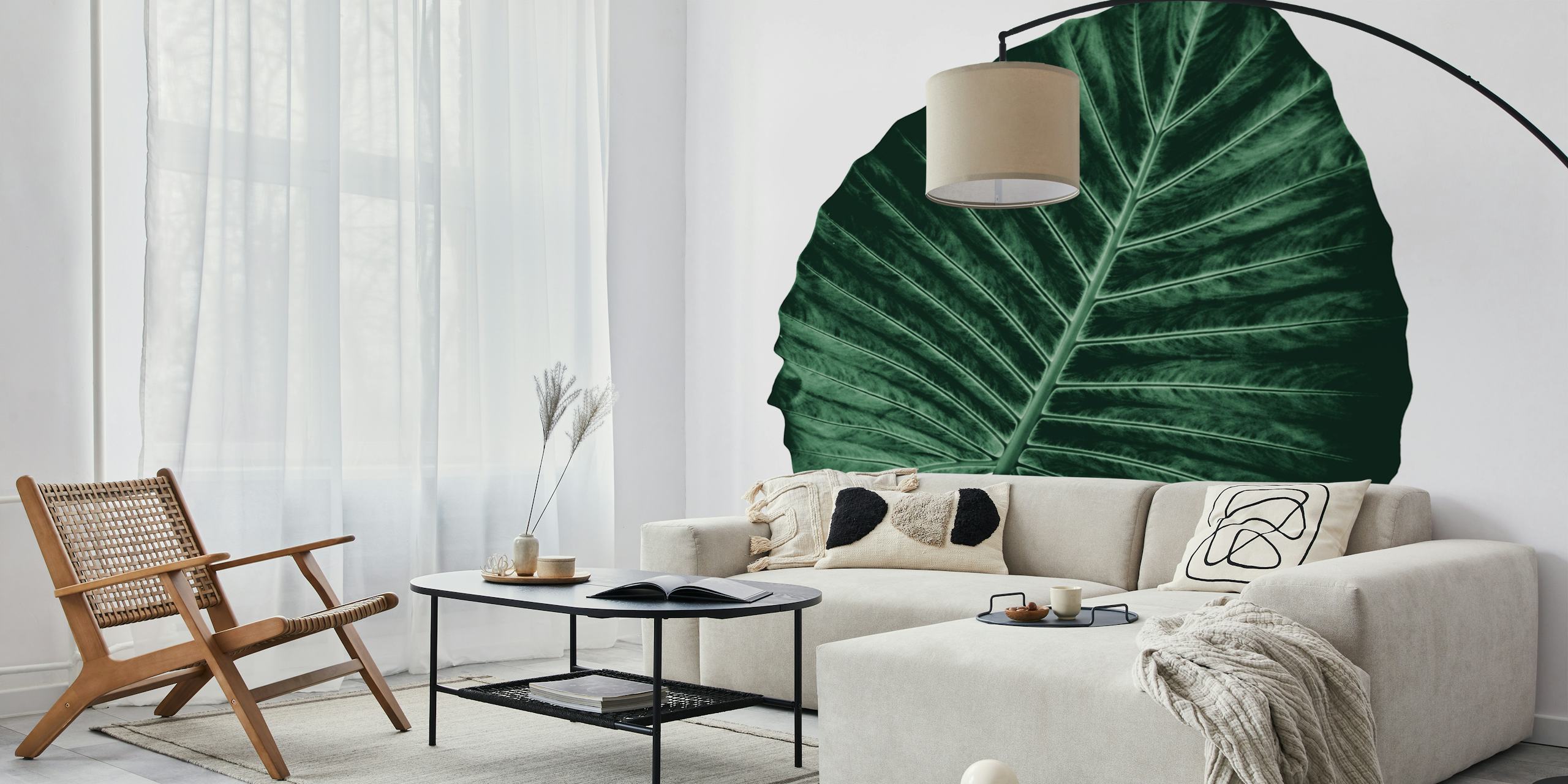 Love Leaves Evergreen wallpaper in a room
