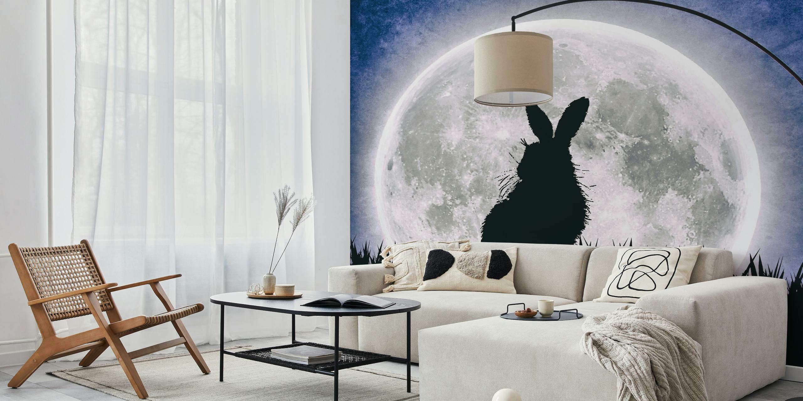 Hares moon papiers peint