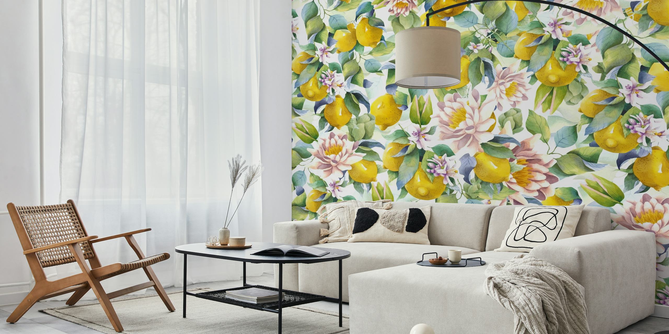 Lemons and Lilies wallpaper