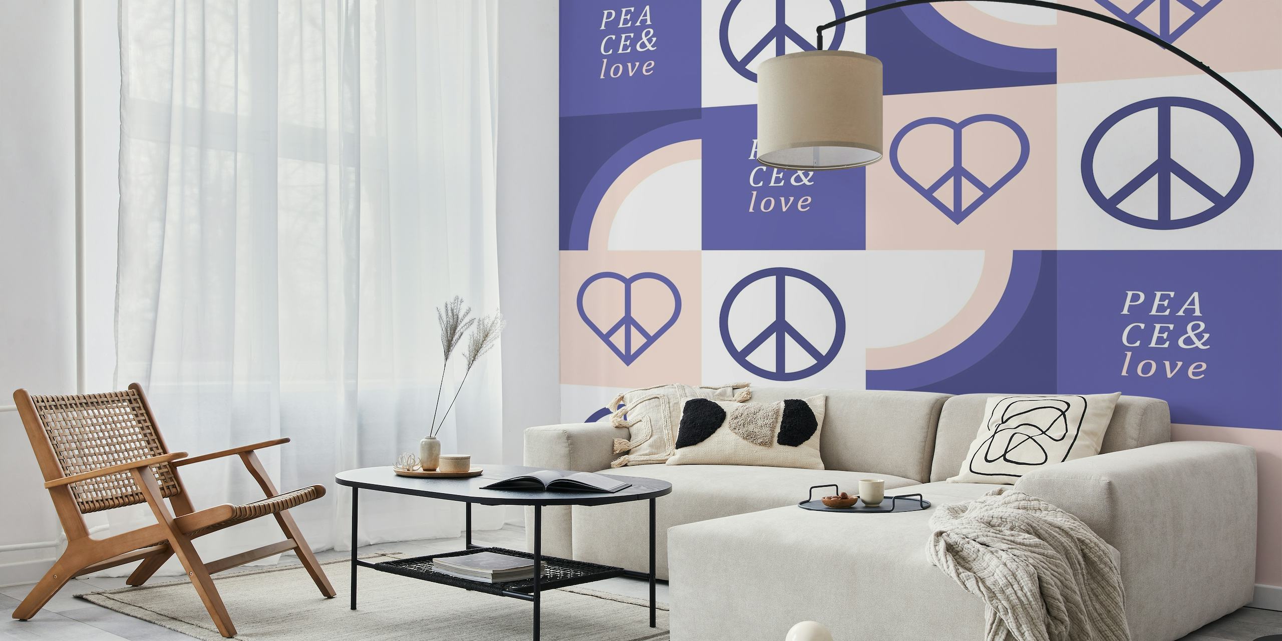 Peace and Love Pattern wallpaper