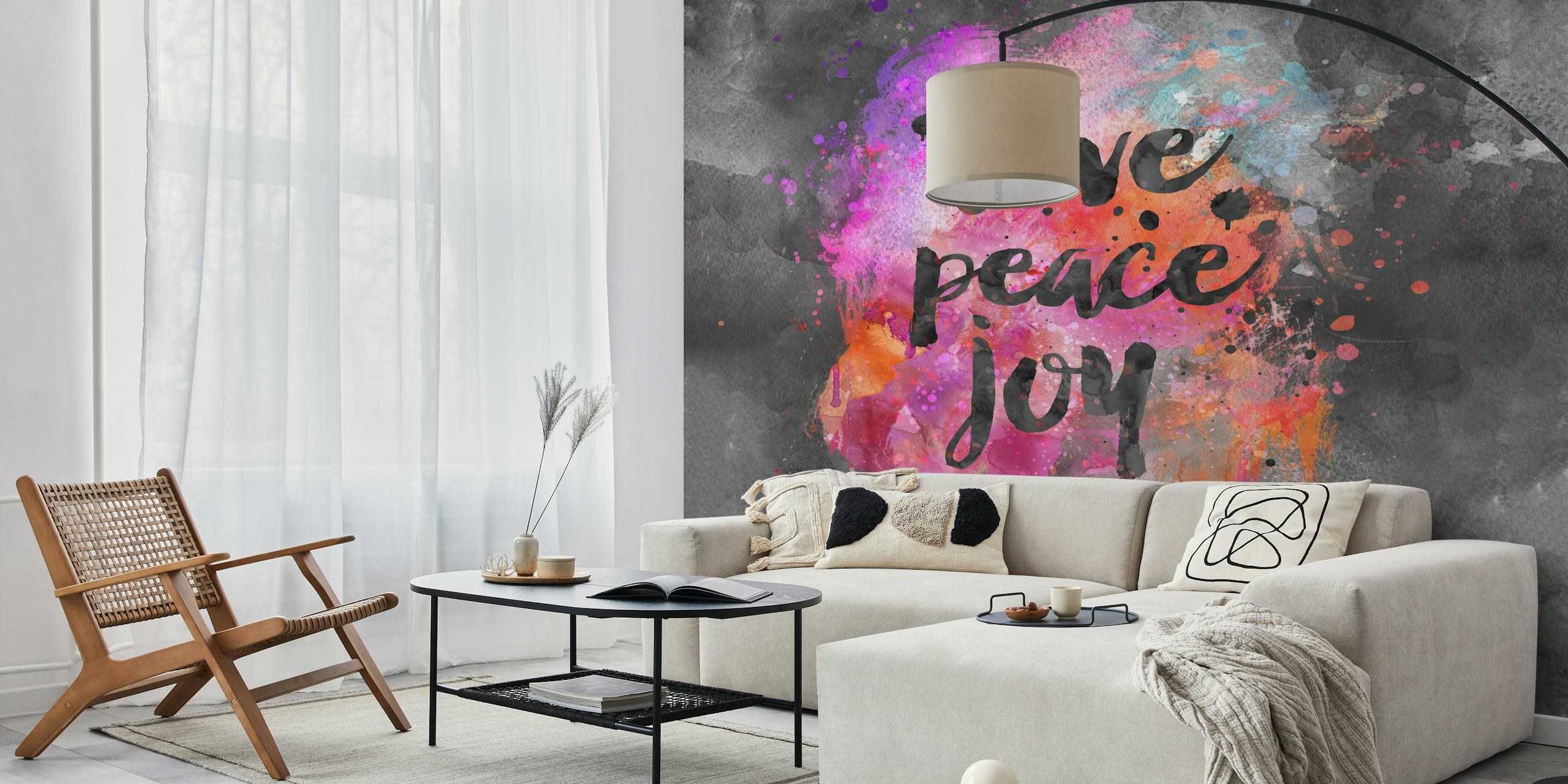 Love Peace Joy Typography ταπετσαρία σε δωμάτιο
