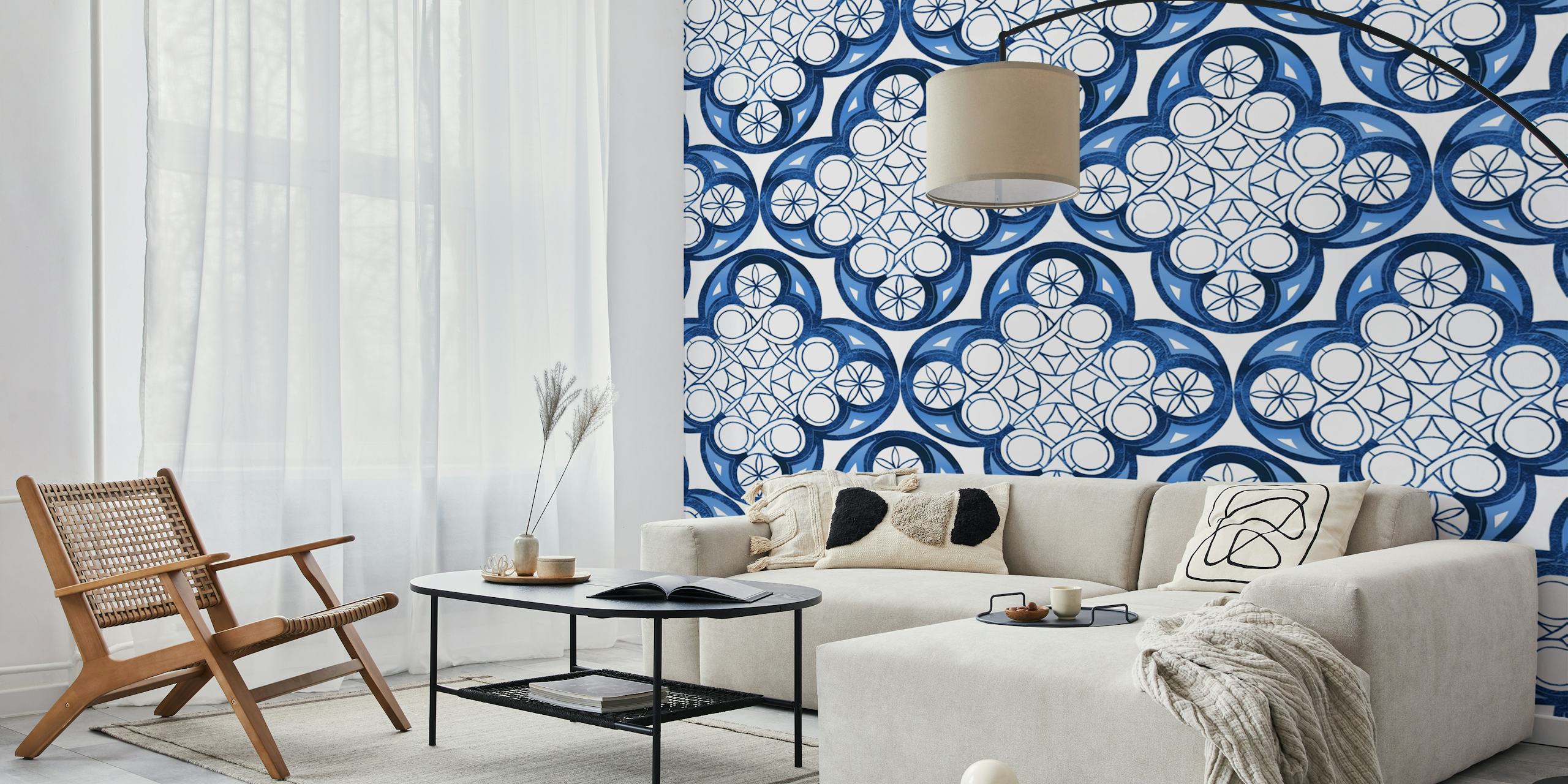 Indigo Blue Moroccan Tile Σχέδιο Τοίχου