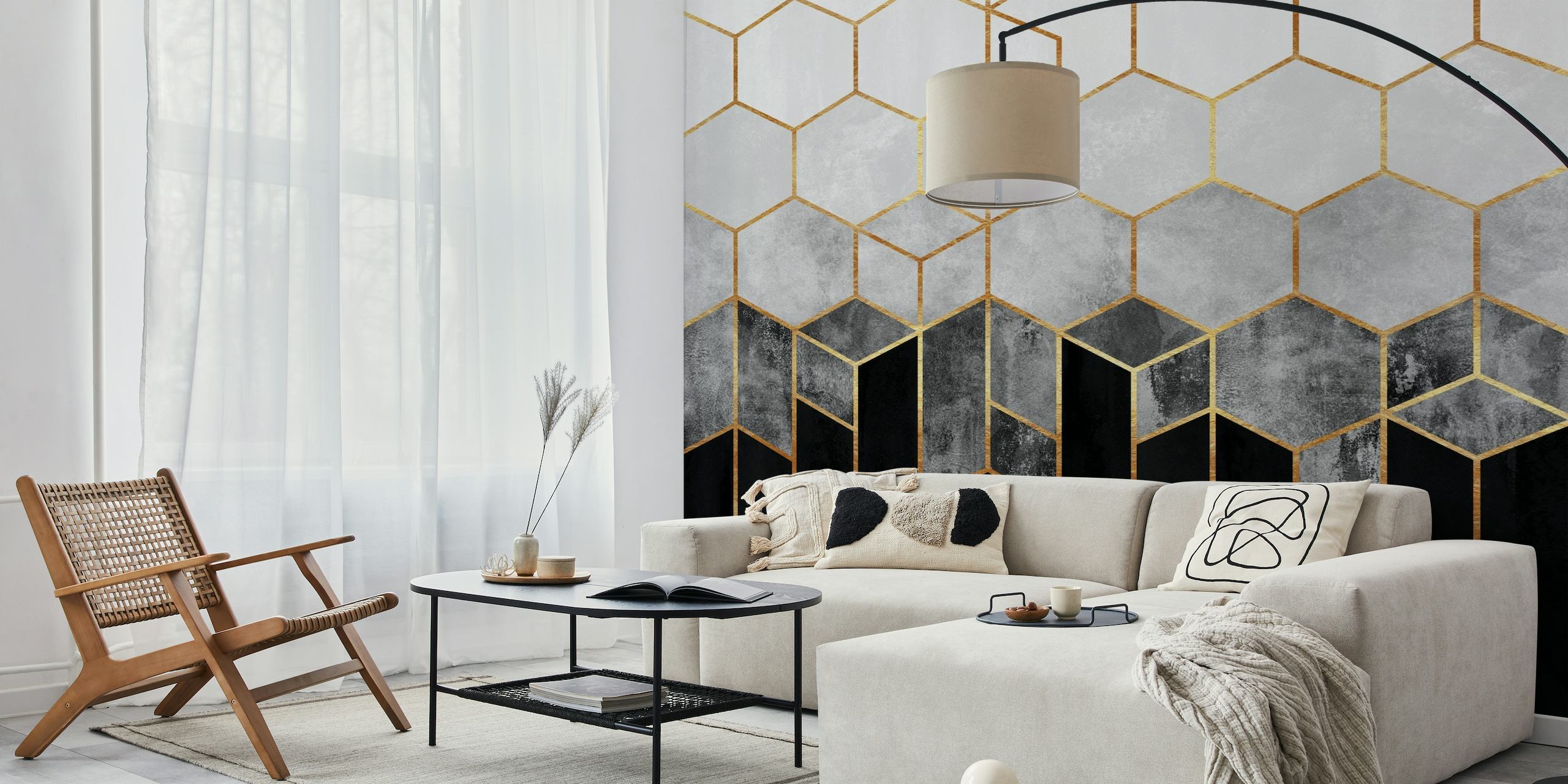 Charcoal Hexagons wallpaper