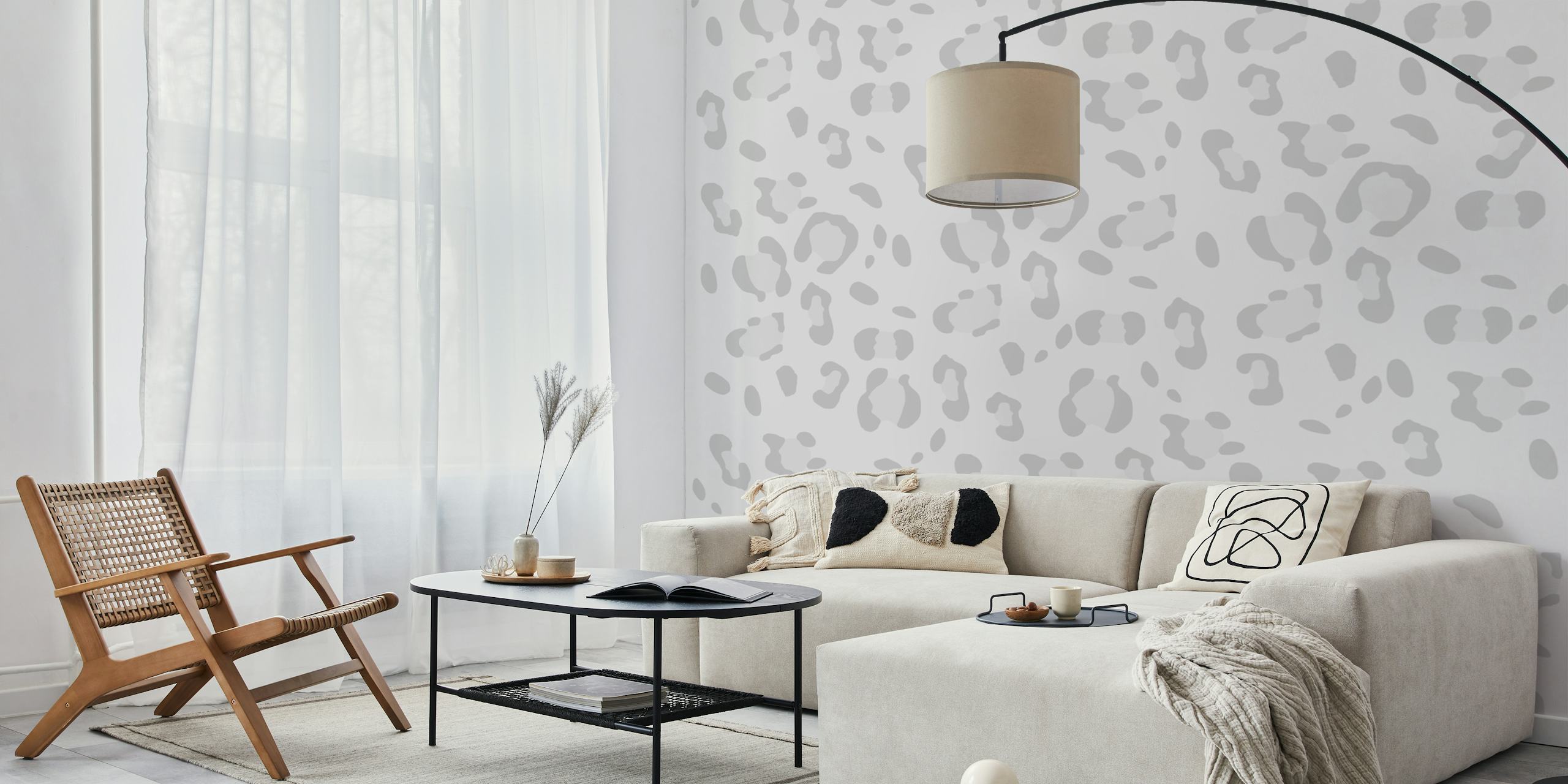 Leopard animal print wallpaper in a stylish room