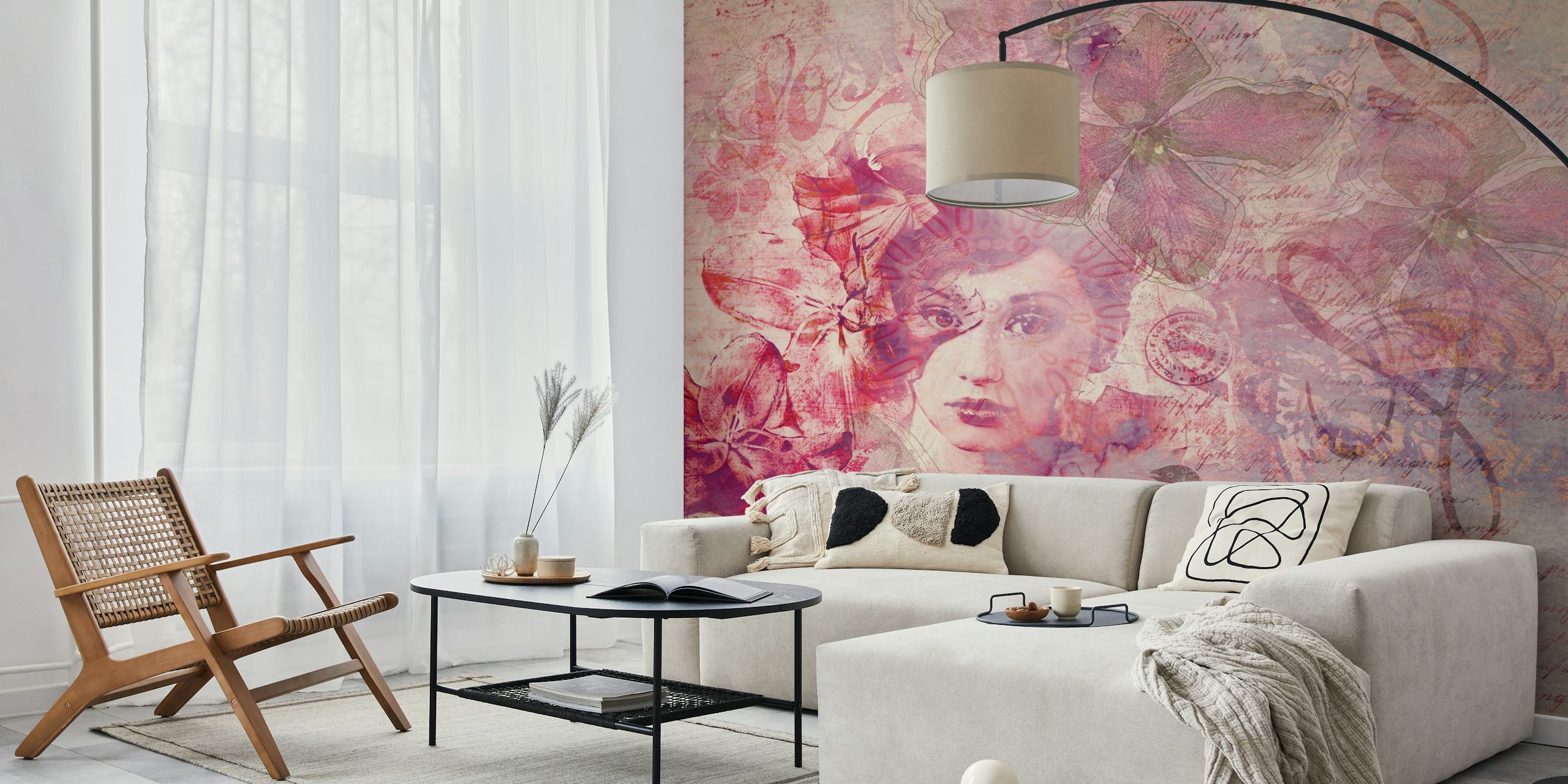 Mystic Lady With Bird wallpaper in a room