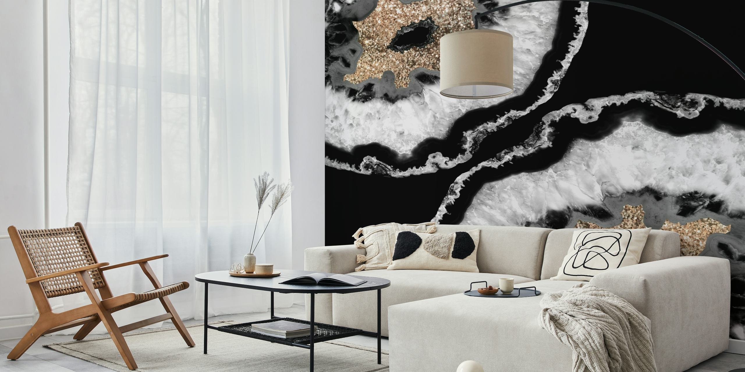 Gray Black Agate Glitter 8 wallpaper