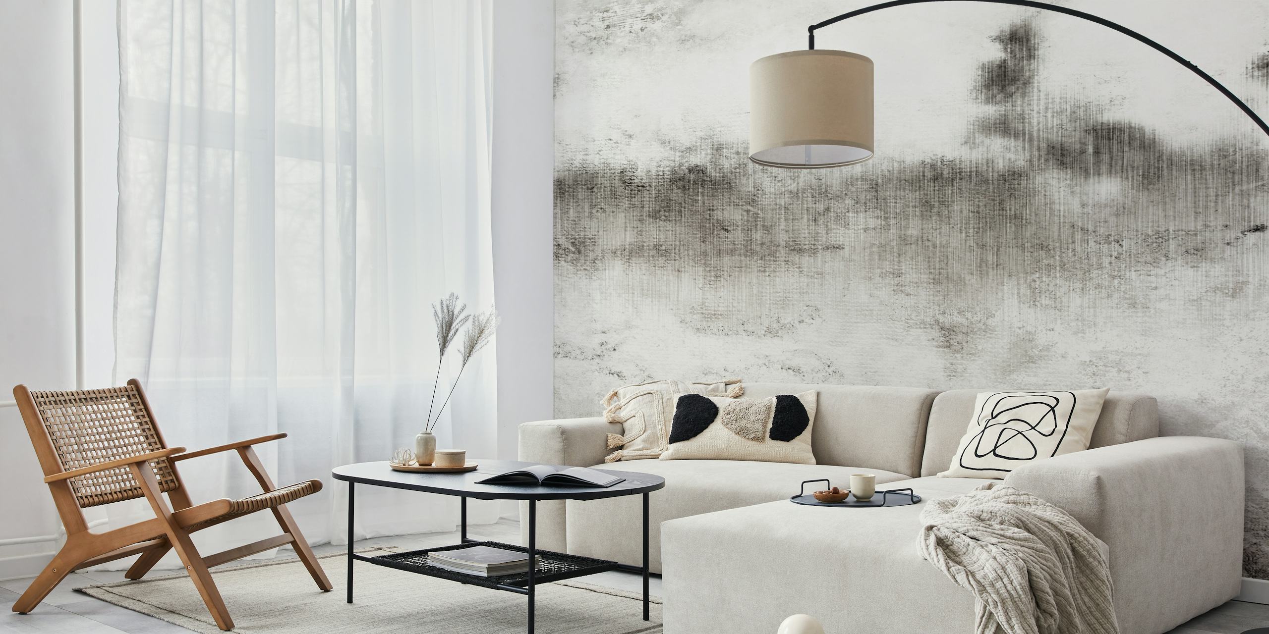 Black and white abstract textured wallpaper design
