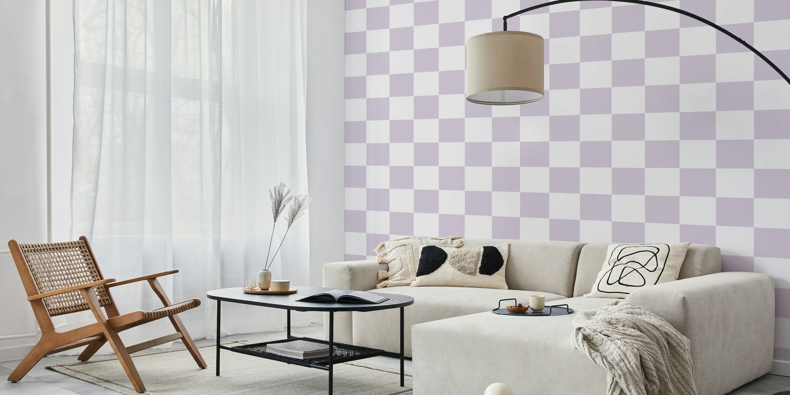 Lilac Check Pattern wallpaper