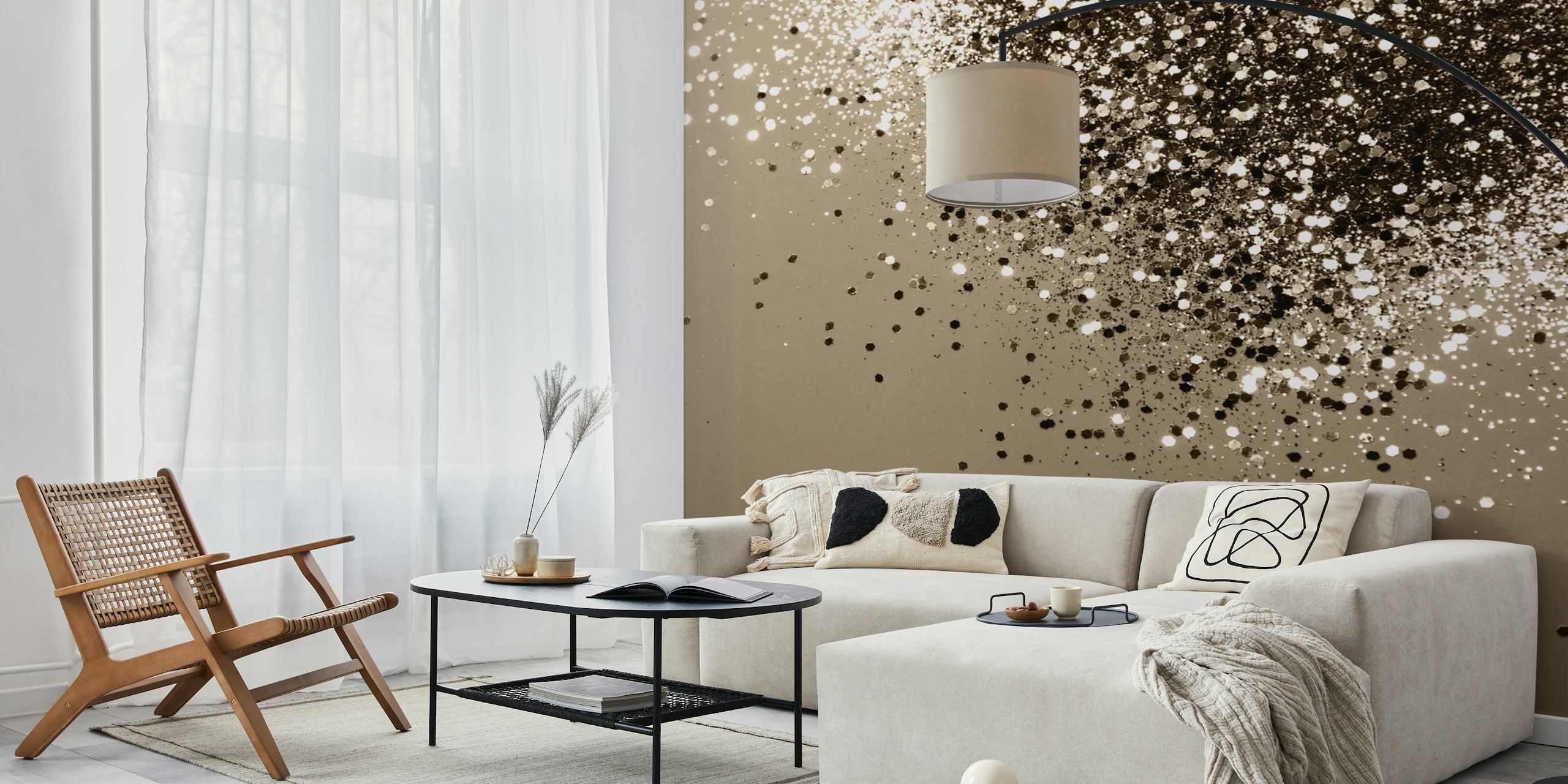 Ταπετσαρία Sparkling Sepia Lady Glitter σε έναν χώρο
