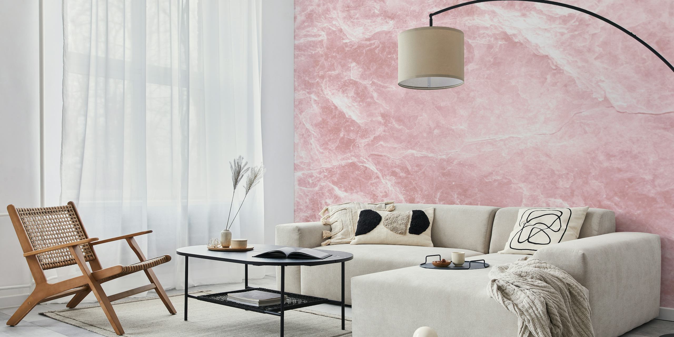 Enigmatic Blush Pink Marble 1 papel de parede