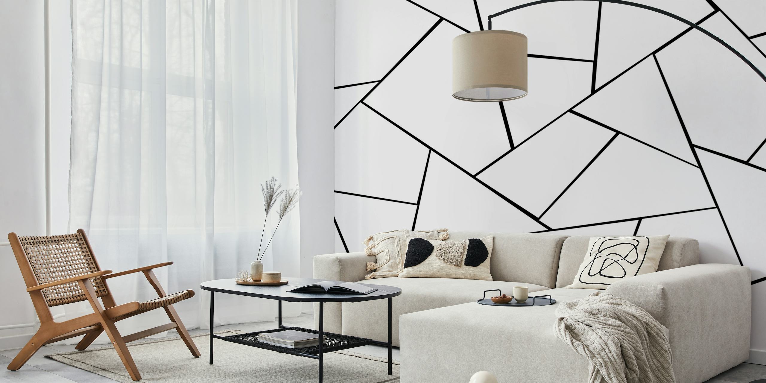 Black and White Geometric Glam 1 Wallpaper | Happywall