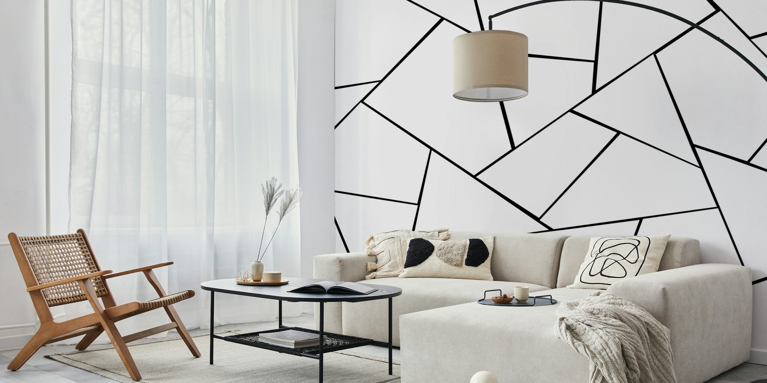 Transform Your Bedroom with These Stunning Wallpaper Ideas 4 Black and White Geometric Glam 1 Wallpaper | Happywall