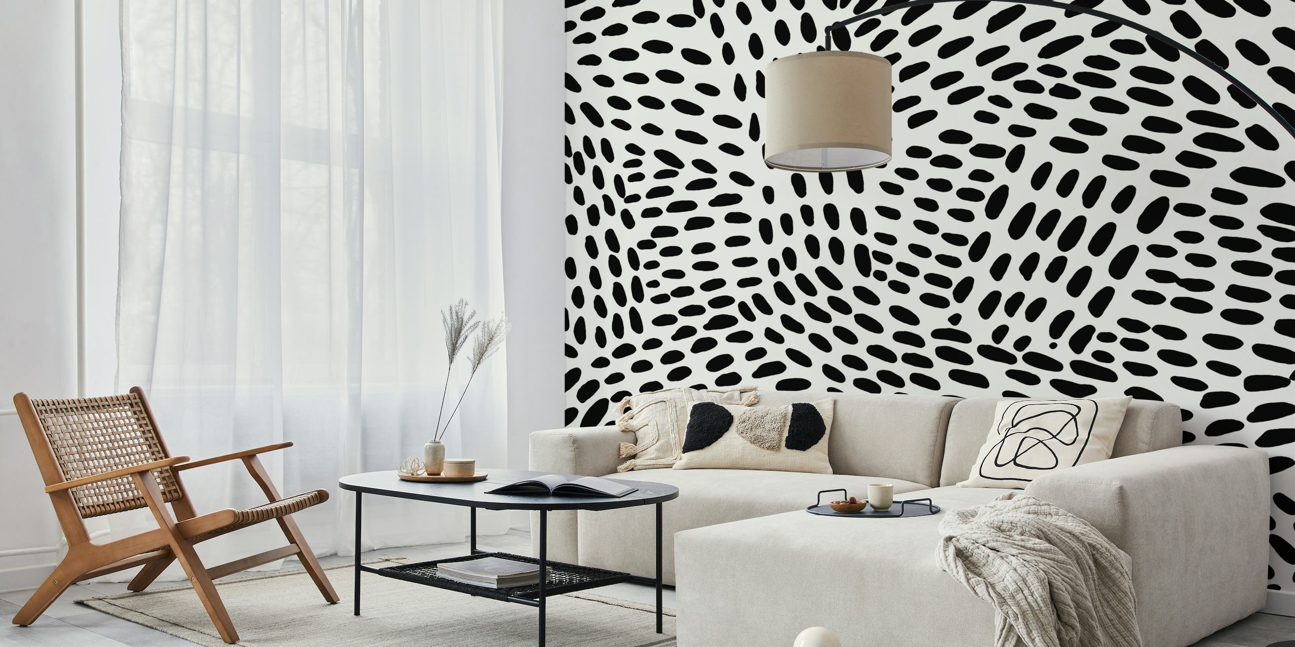 Black and white dotted lines wallpaper