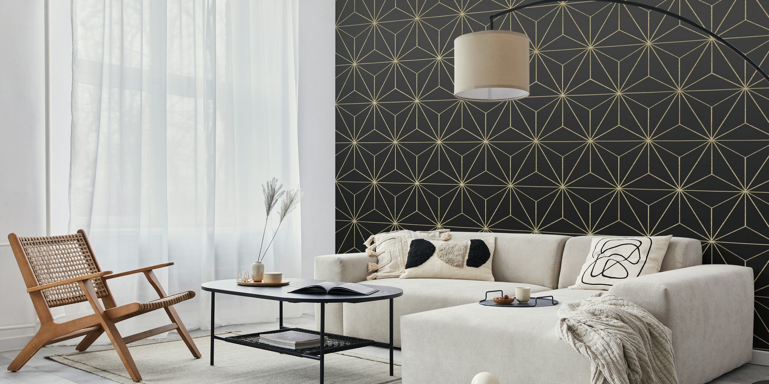 Geometric Glamor 5 wallpaper in a stylish room