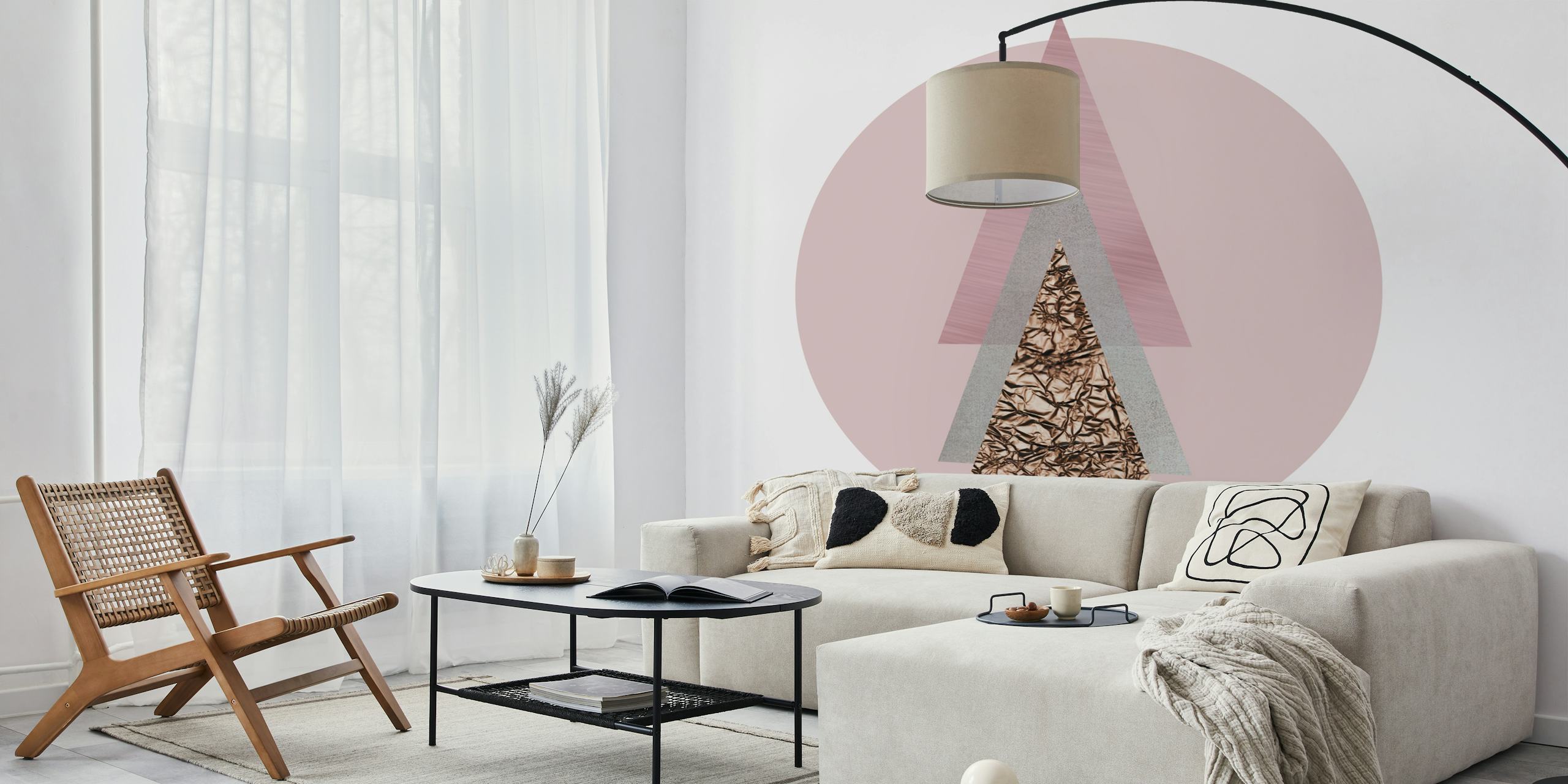 Ταπετσαρία Triangle και Circle σε μοντέρνο δωμάτιο