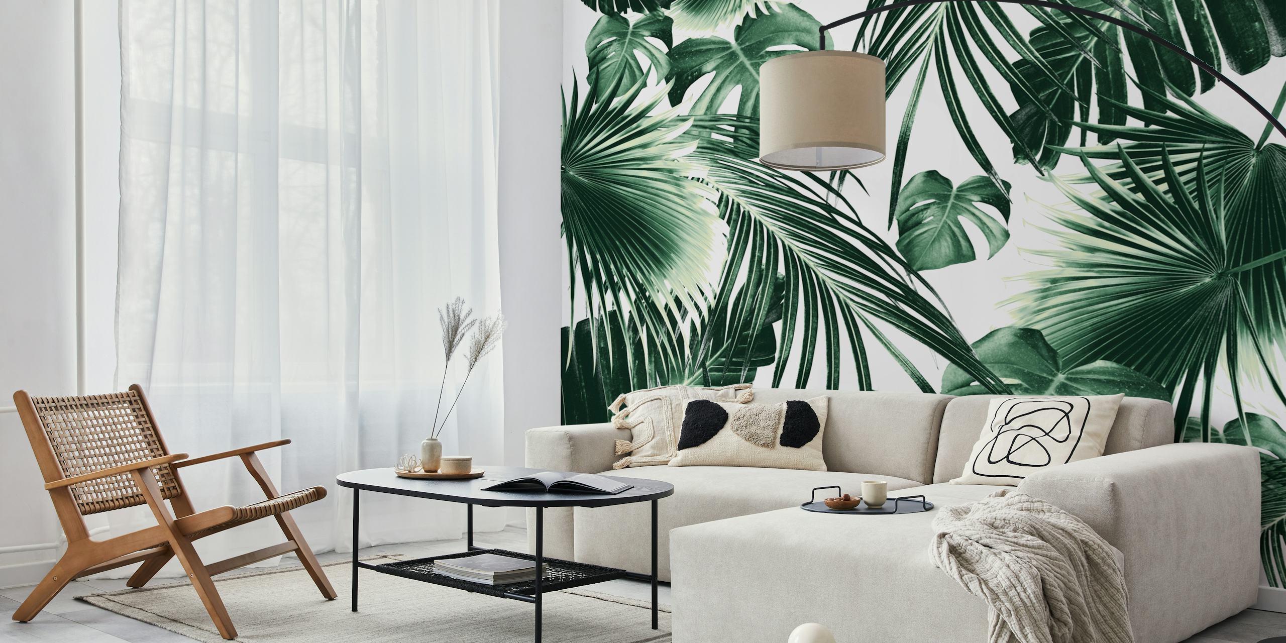 Tropical Jungle Leaves ταπετσαρία σε ένα δωμάτιο
