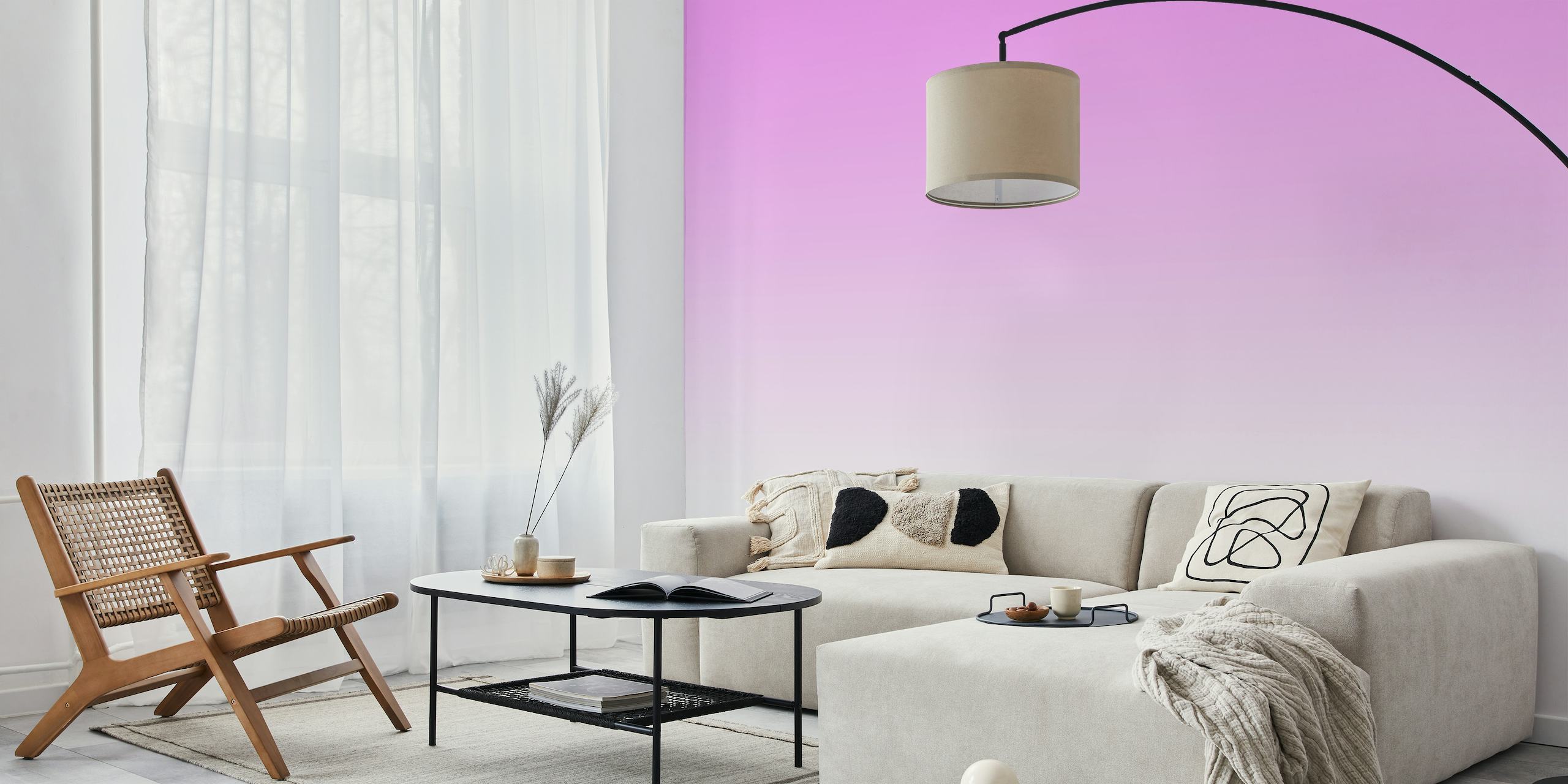 Soft lavender to pink gradient wall mural