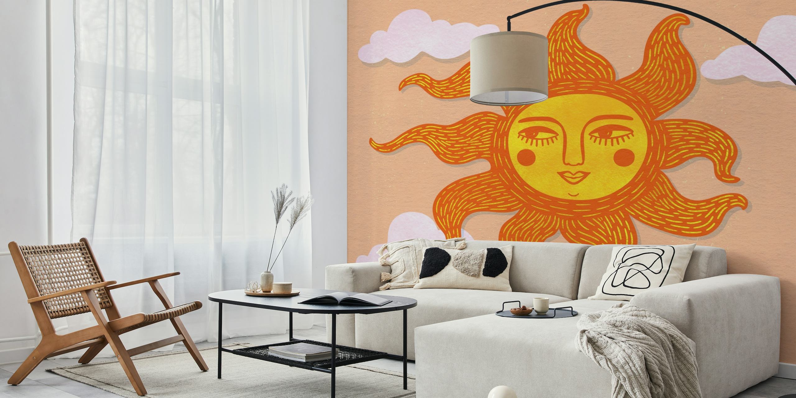 Happy Sun Illustration behang
