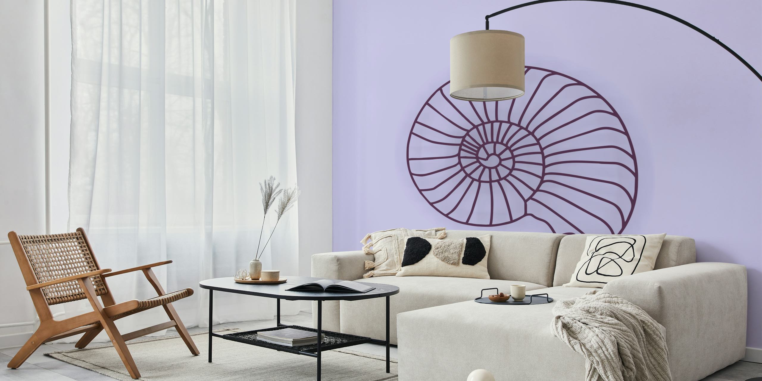 Papel de parede Lavender Sea Shell em ambiente