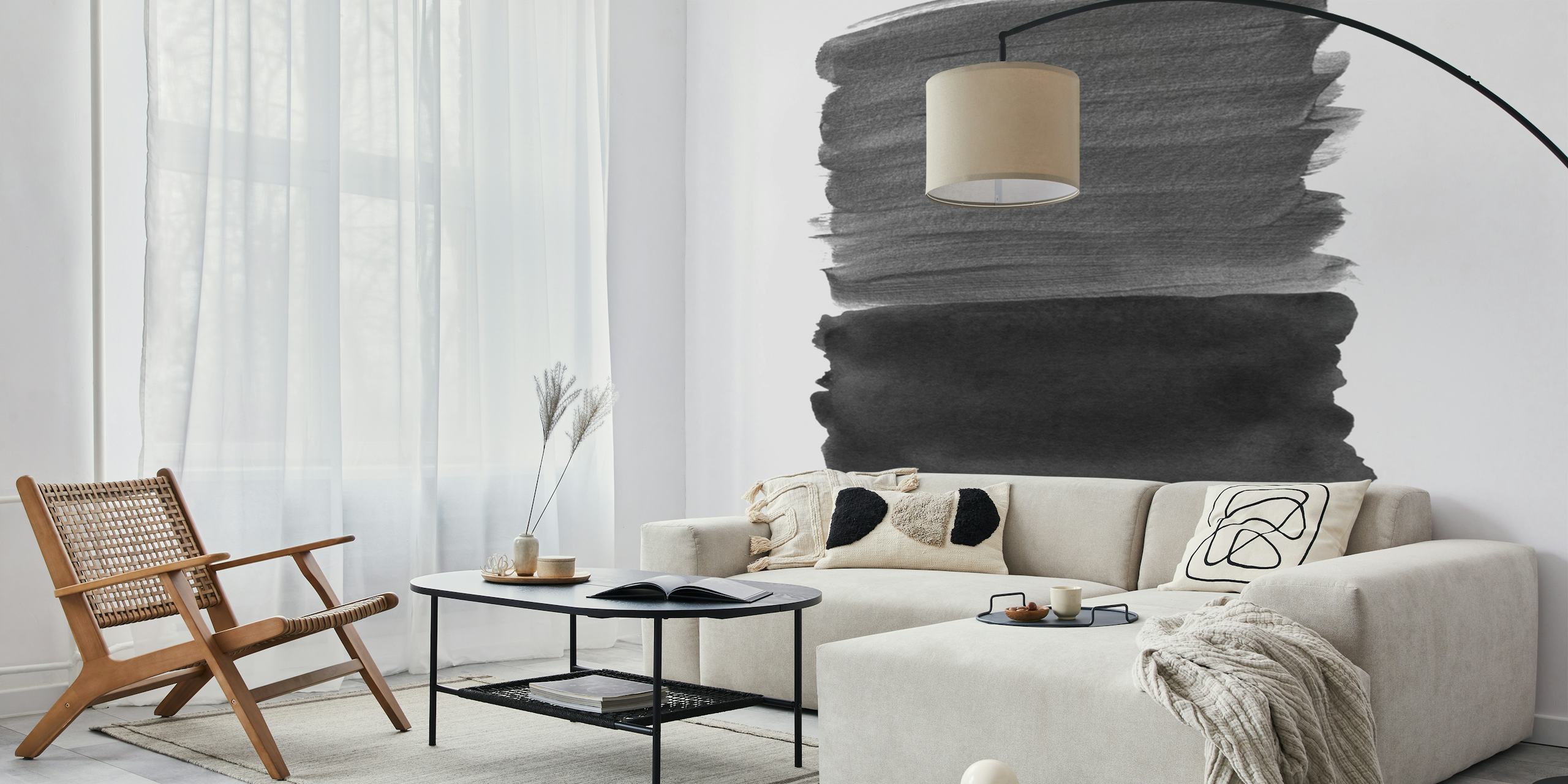 Schwarzes und graues Gradient-Wanddesign