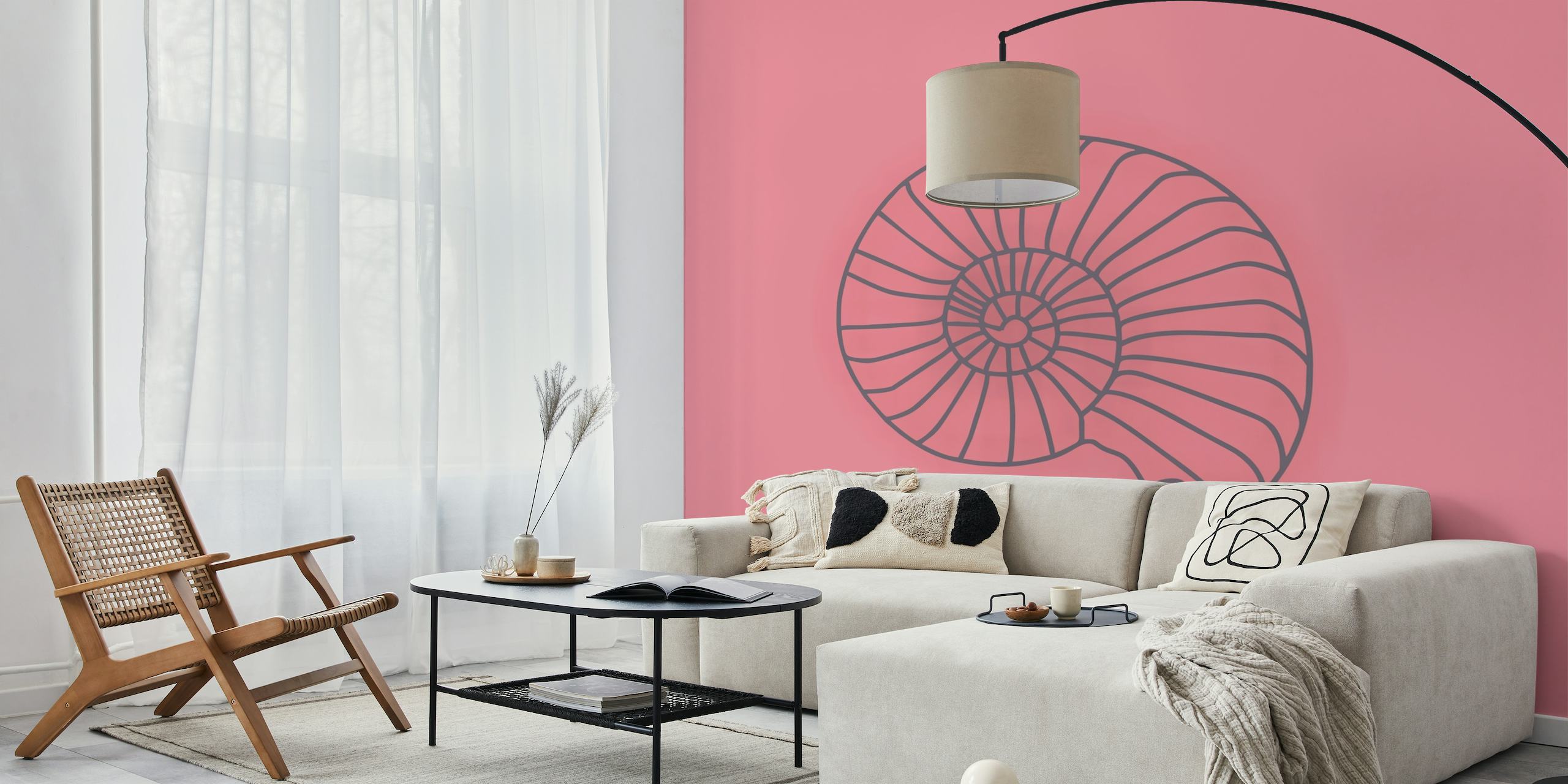 Rose Pink Wall Sea Shell ταπετσαρία