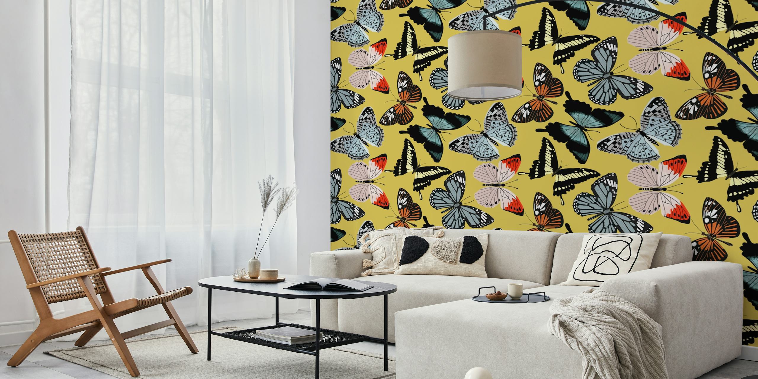 Boho Butterflies Tapete in einem Raum