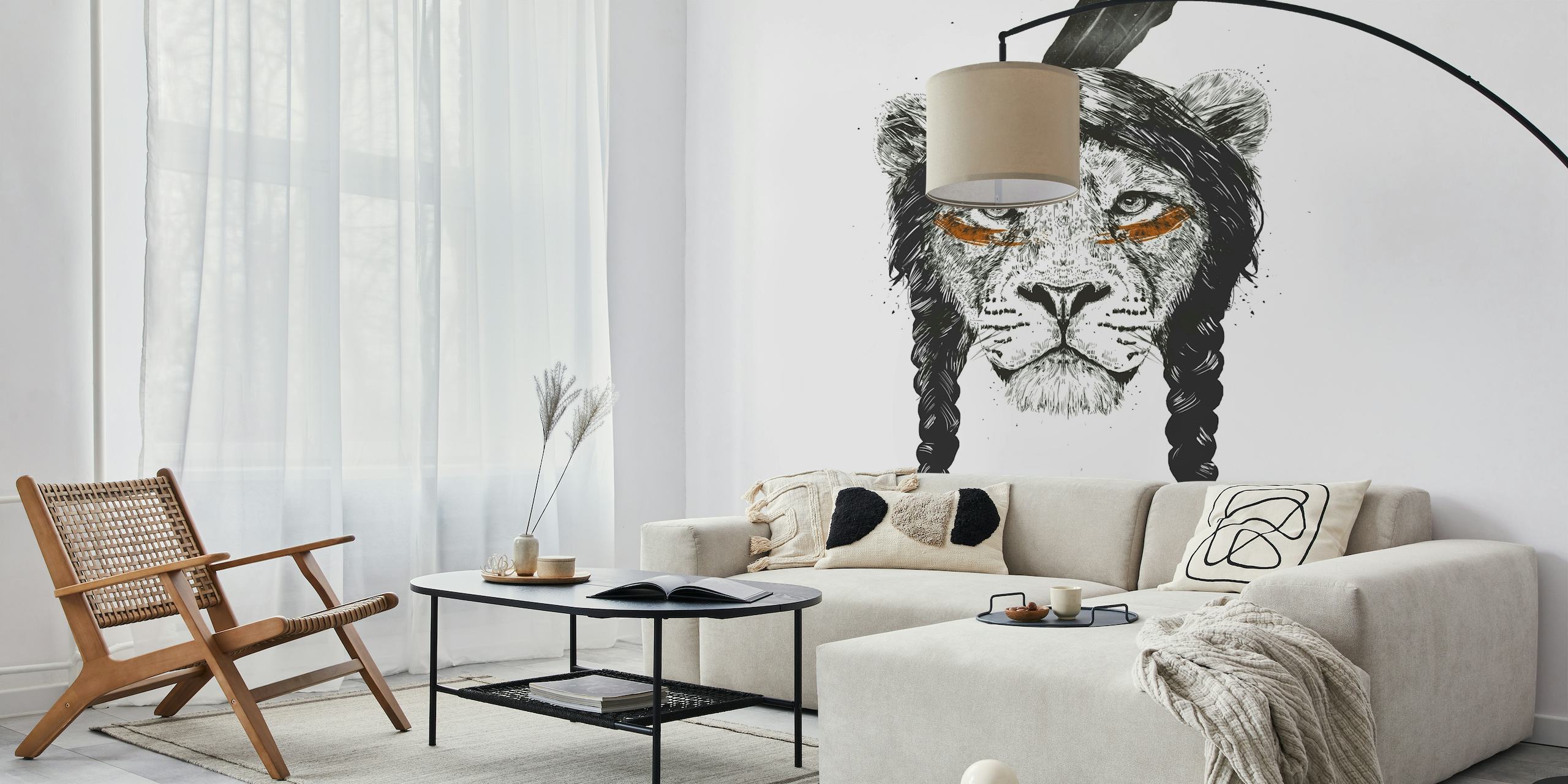 Warrior lion papiers peint