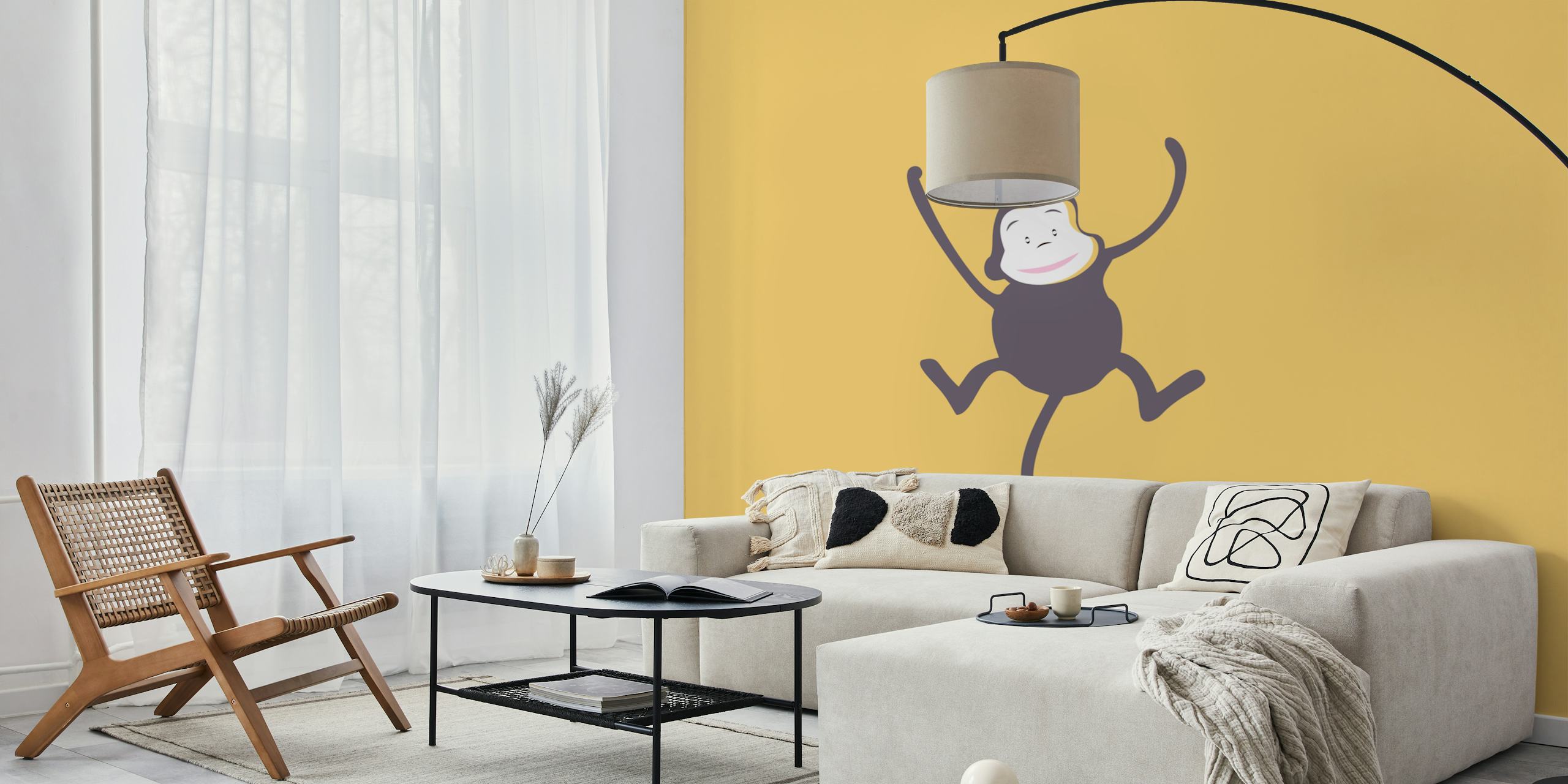 Saffron Wall Art med en glad apa