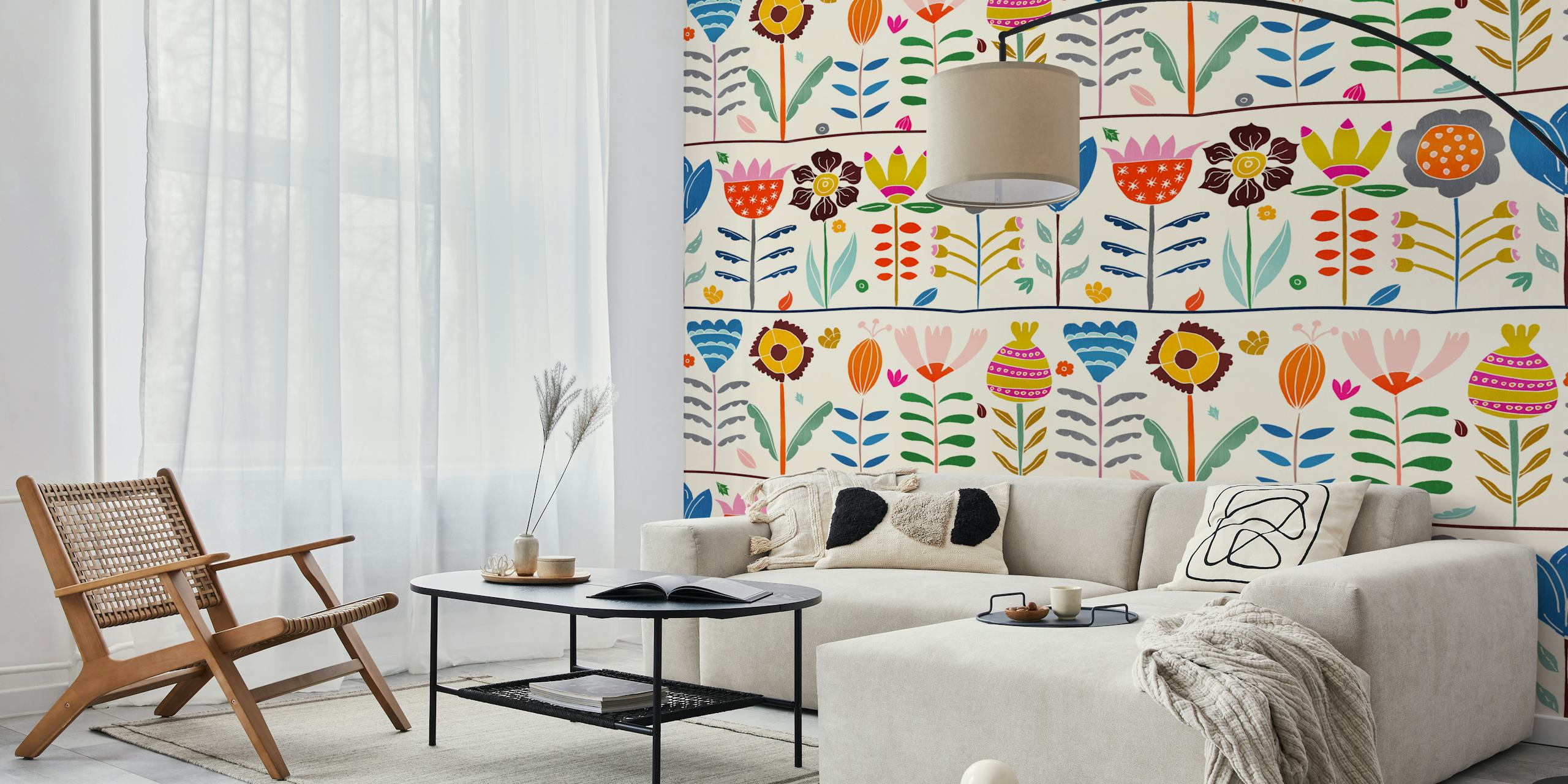 Ταπετσαρία Bountiful Scandinavian Garden σε ένα δωμάτιο