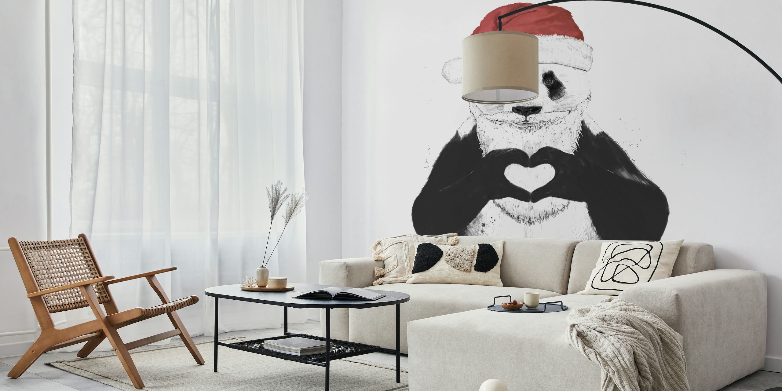 Santa Panda papiers peint