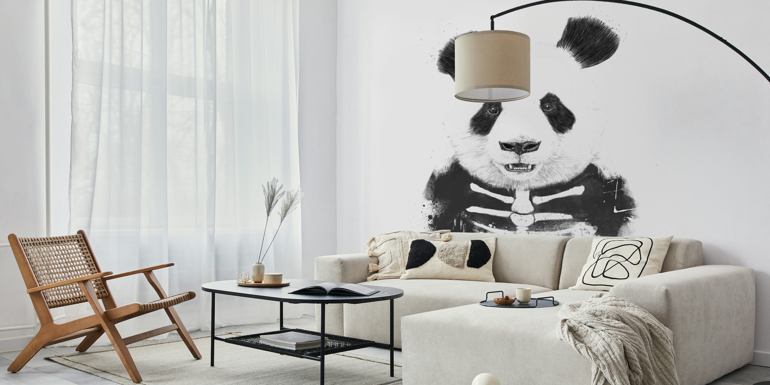 Zombie panda behang
