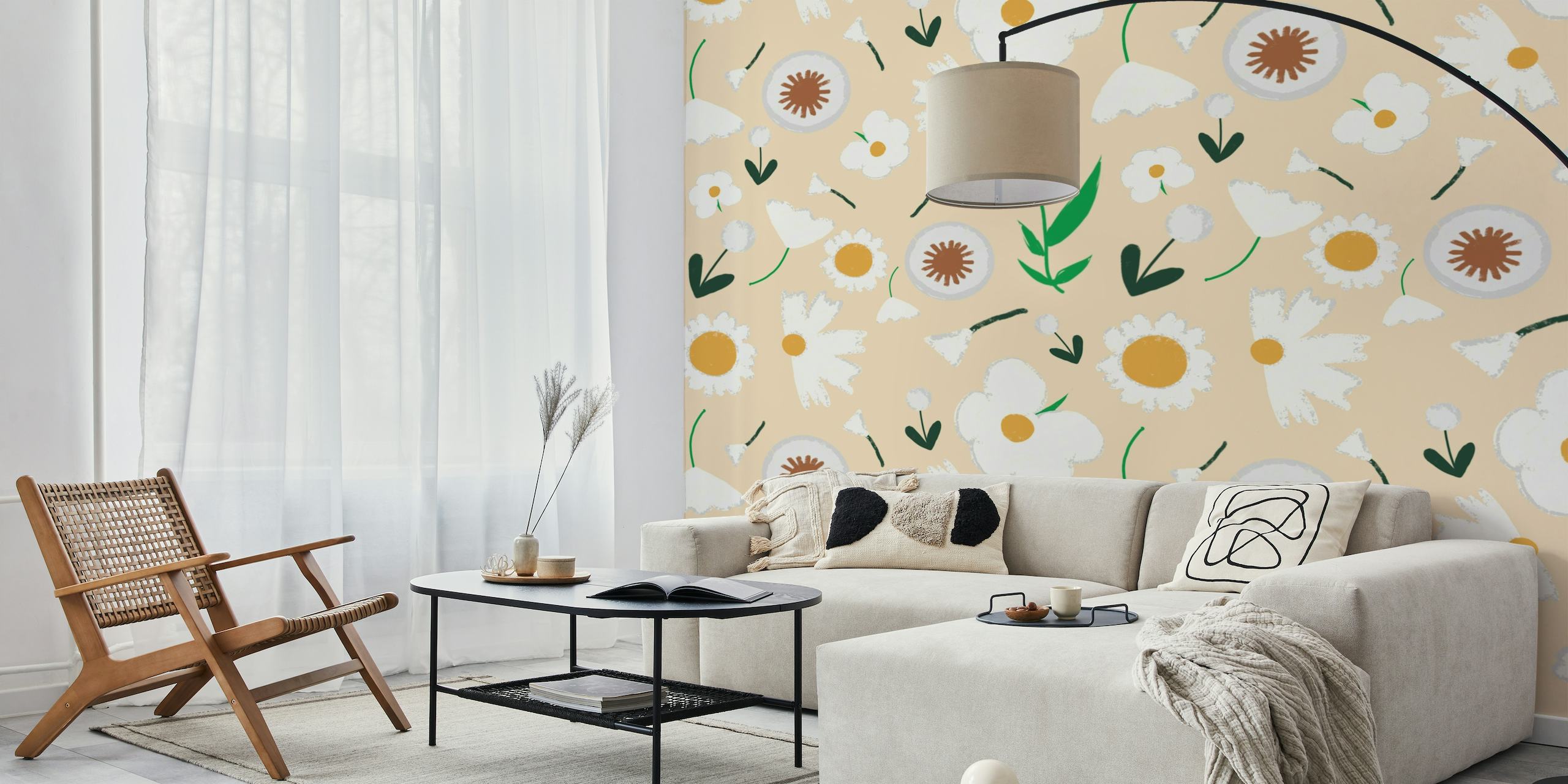 Marigold and Dandelion Pearl wallpaper